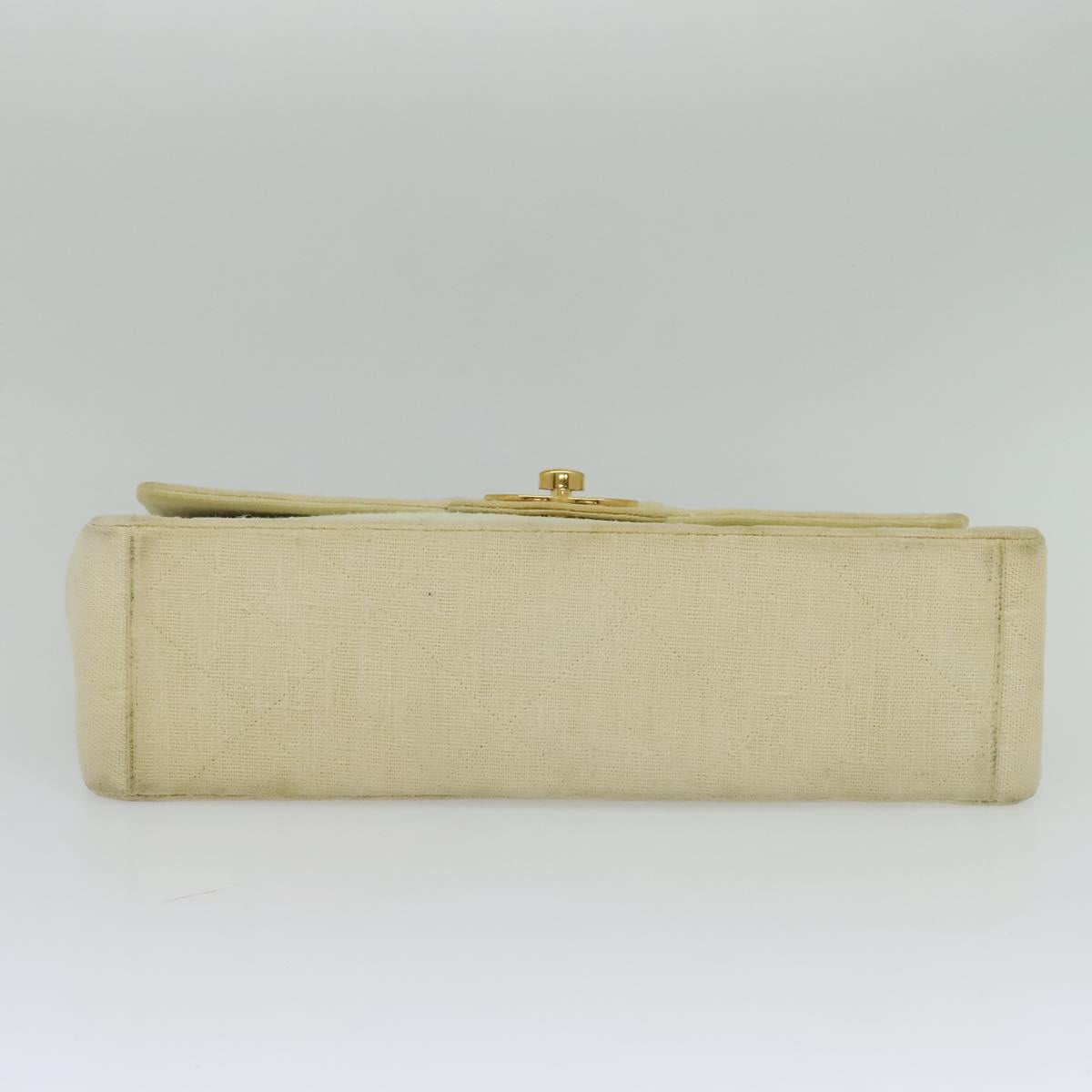 CHANEL Matelasse 35 Chain Shoulder Bag Canvas Beige CC 115471A