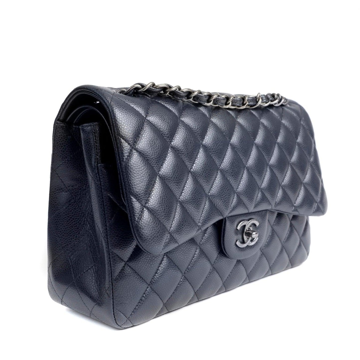 Chanel Navy Caviar Jumbo Classic