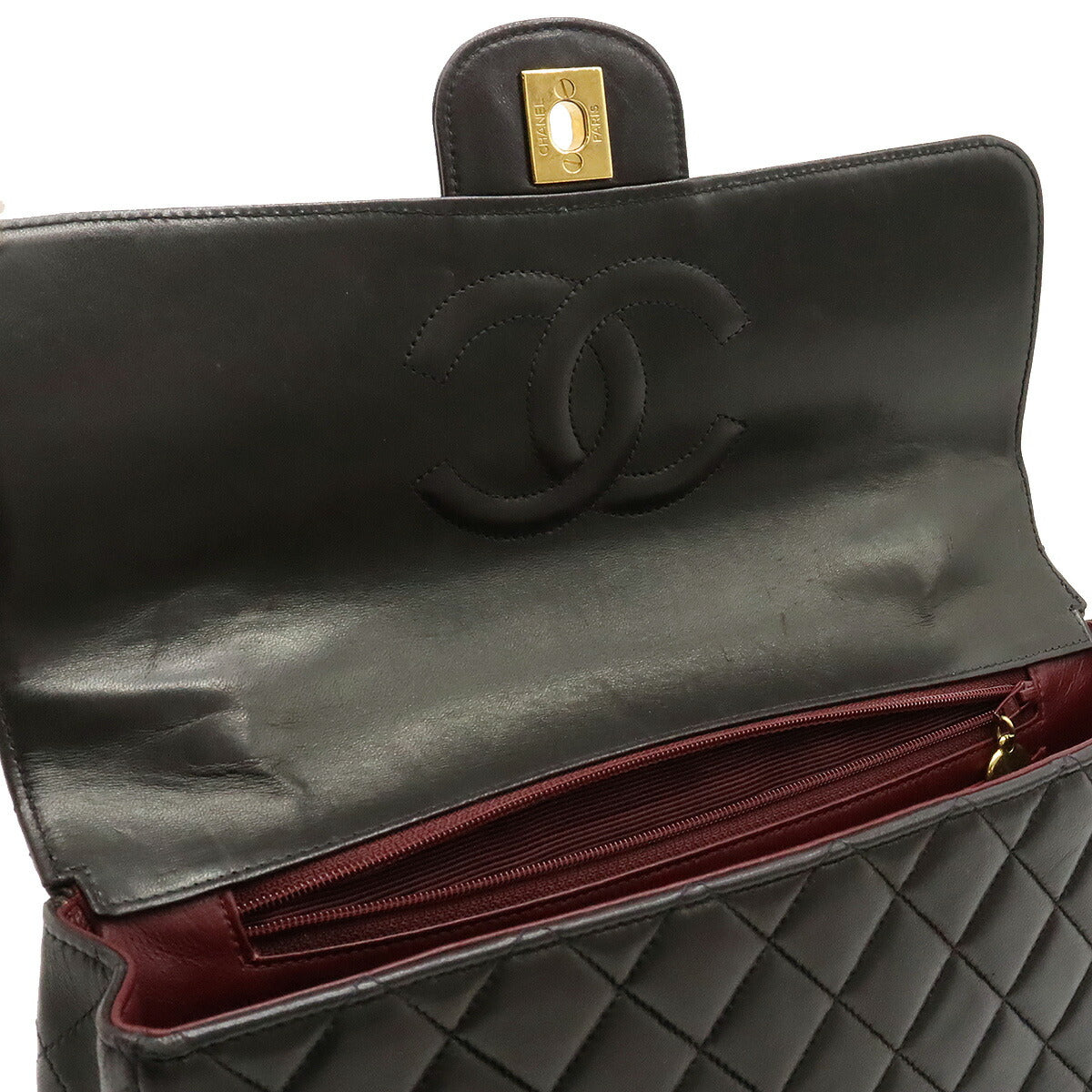 Chanel Leather Matelasse Handbag Black