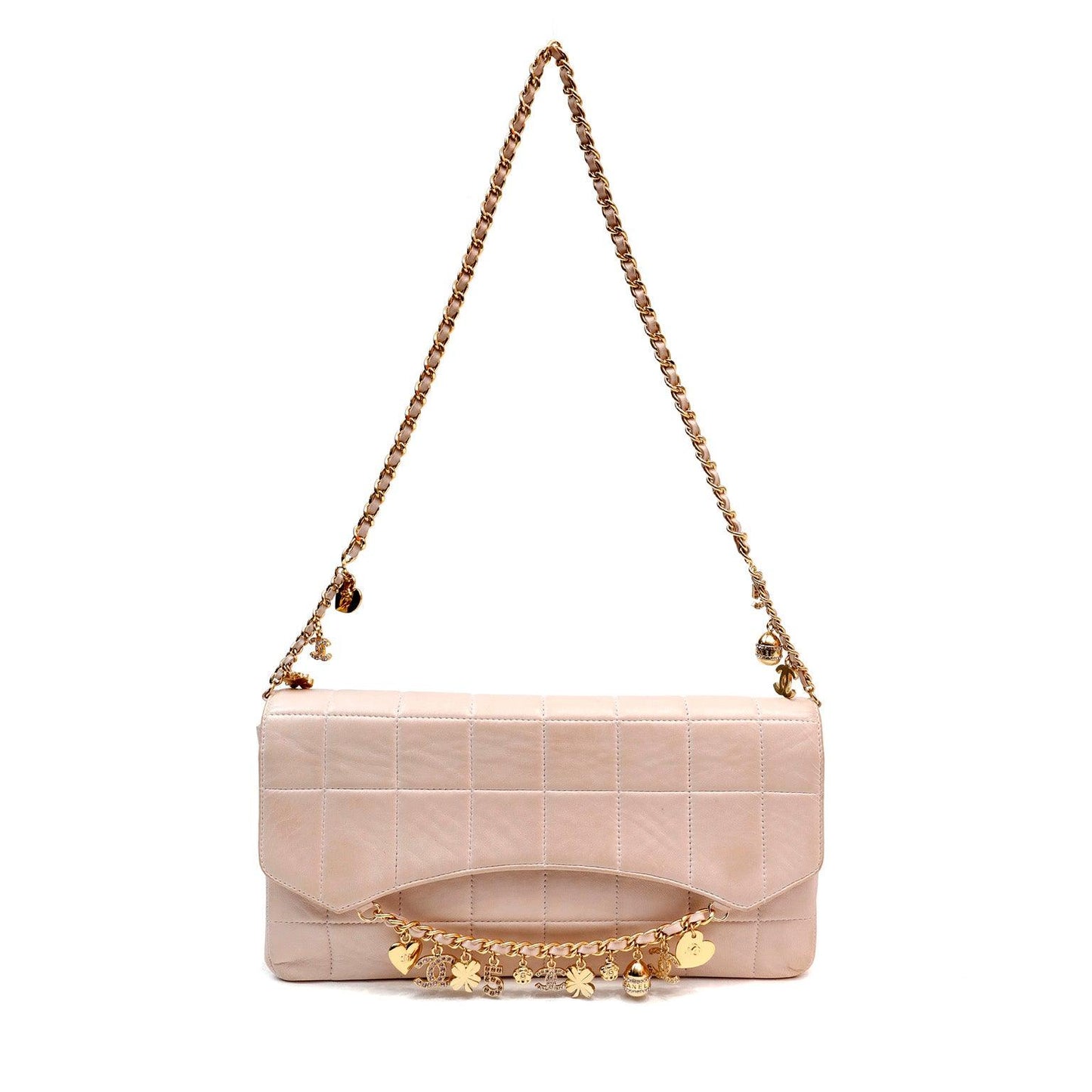 Chanel Blush Lambskin Lucky Charms Chain Flap Bag