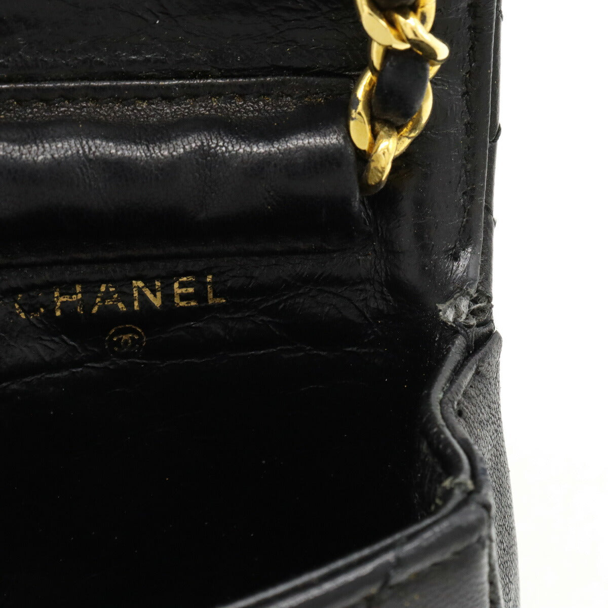 Chanel Leather Micro Mini Matelasse Bag Charm Keychain