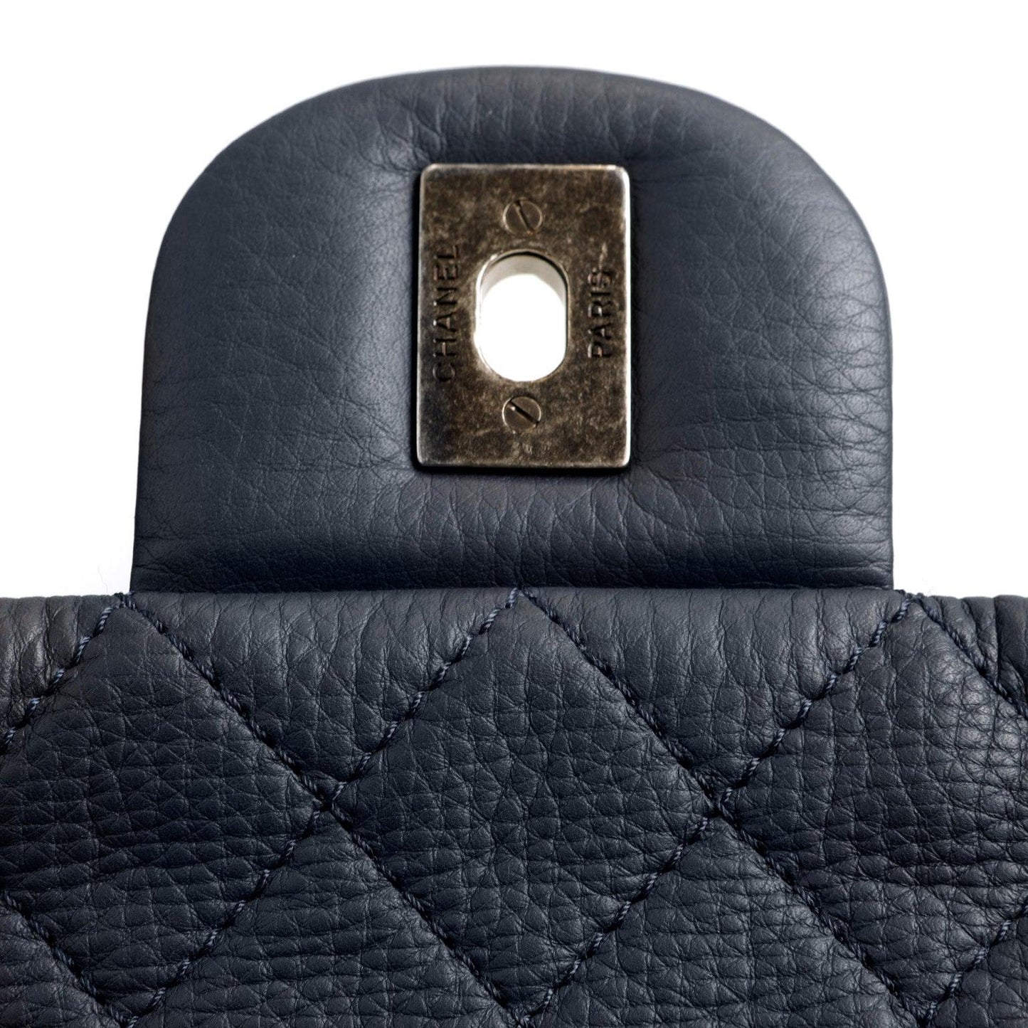 Chanel Navy XXL Classic w/ Gunmetal Hardware