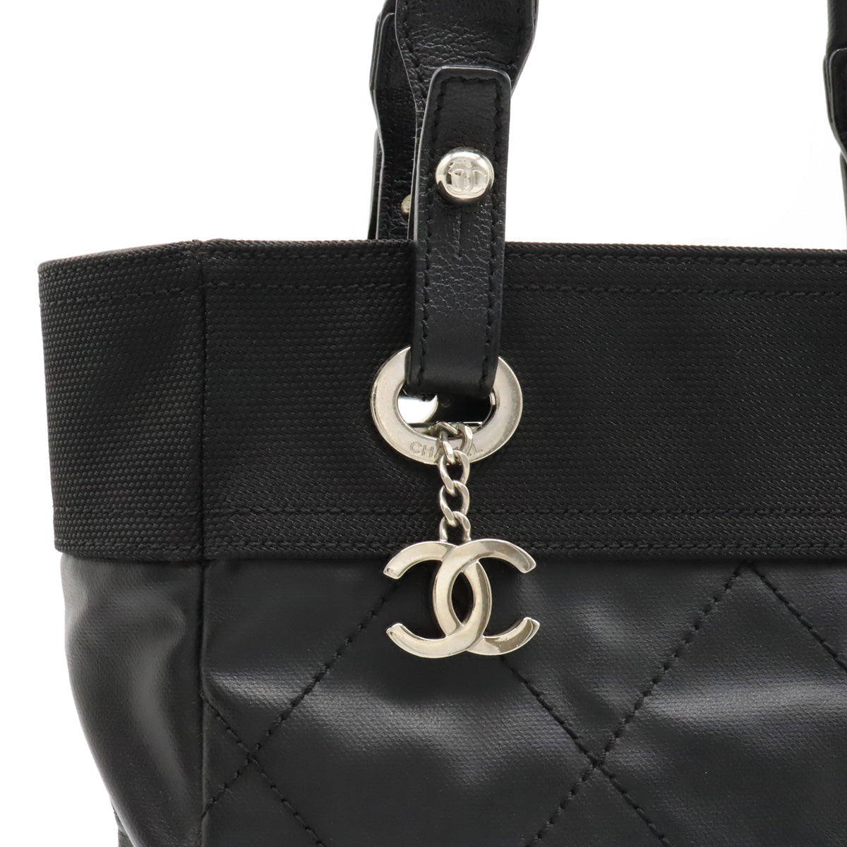 Chanel Paris Biarritz Tote PM Black Leather