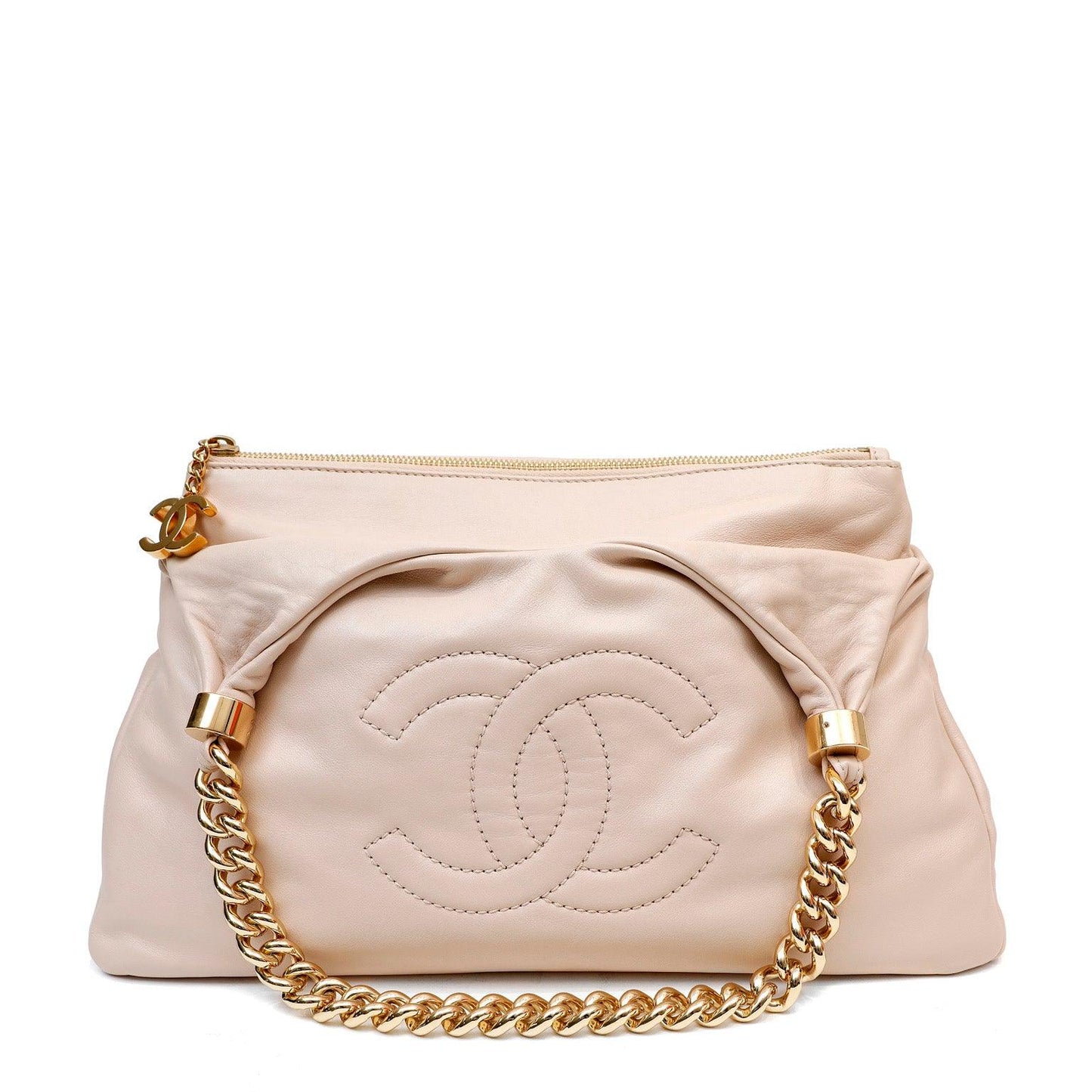 Chanel Beige Lambskin Rodeo Drive Hobo