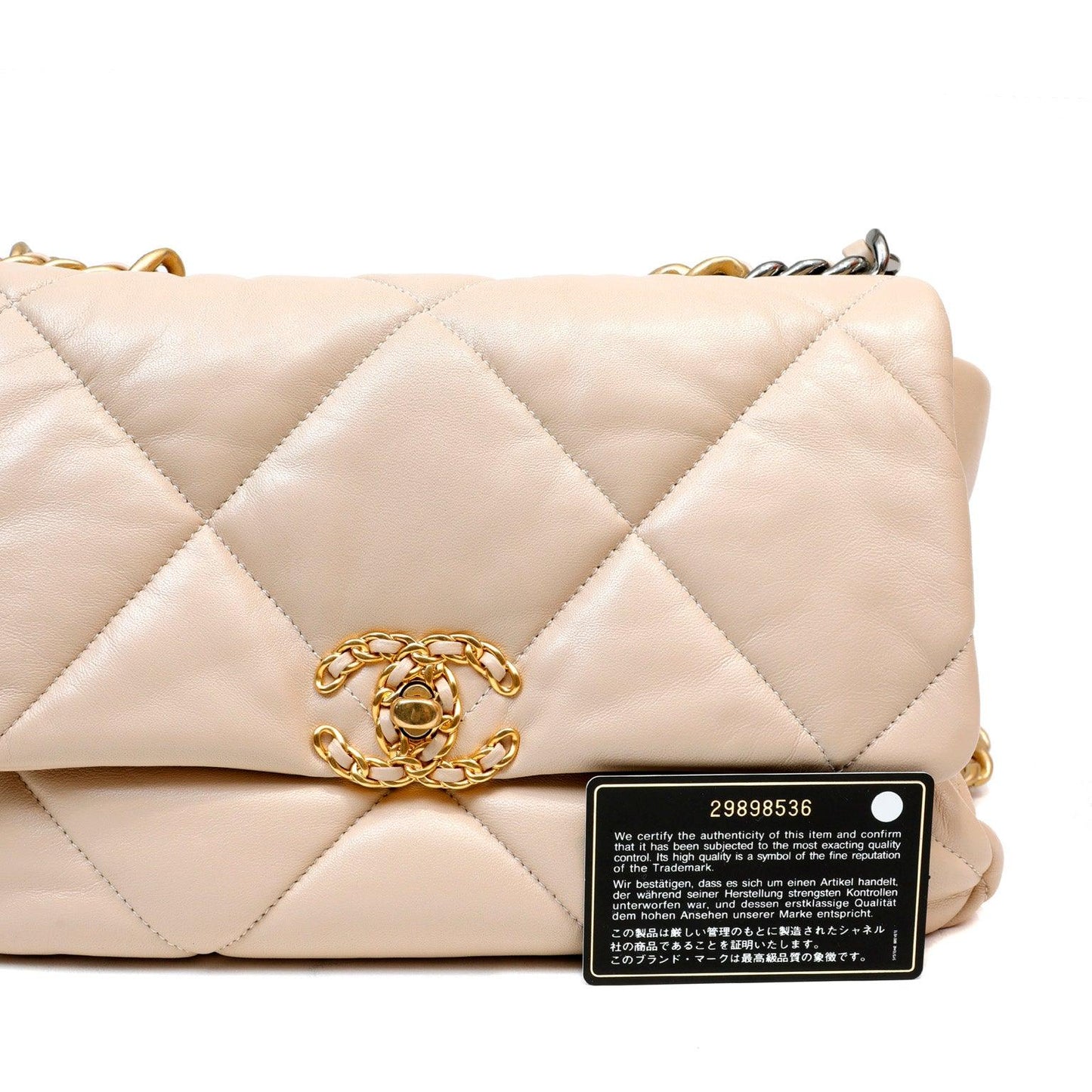 Chanel Beige 19 Bag w/ Mixed Metal Hardware