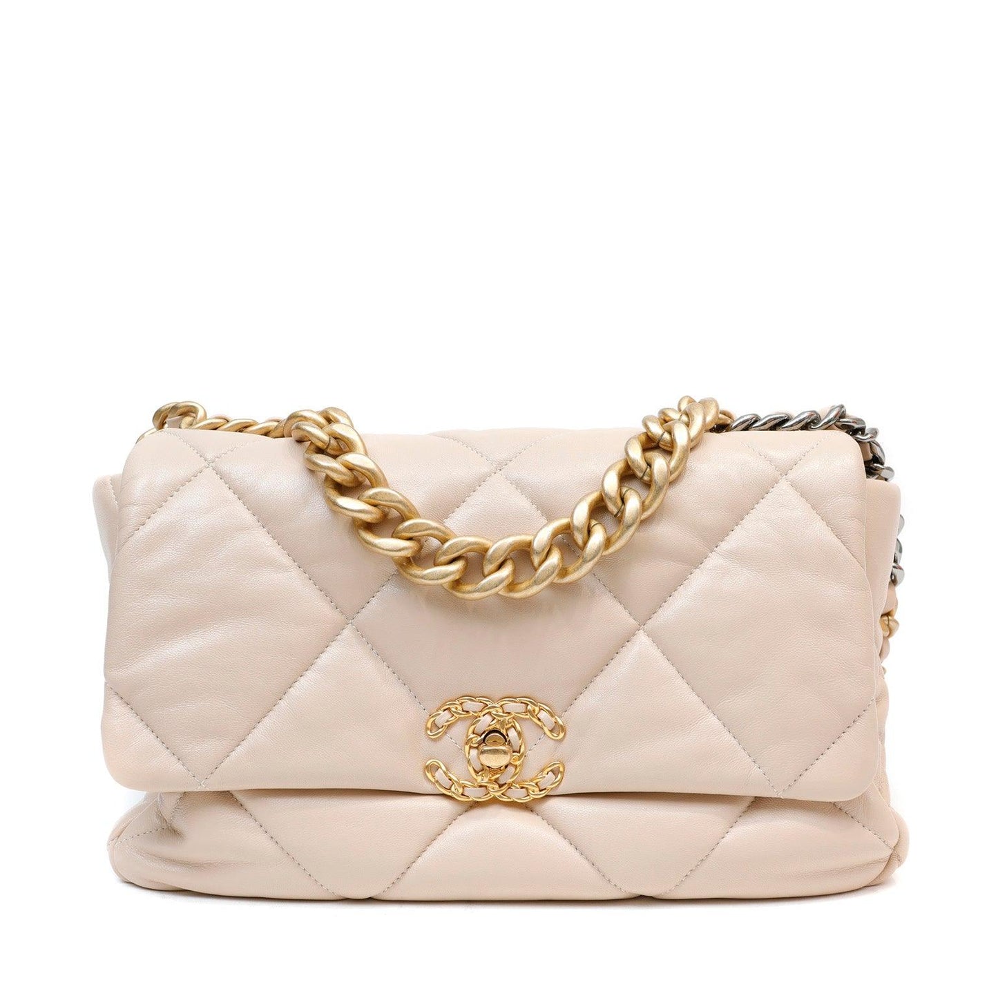 Chanel Beige 19 Bag w/ Mixed Metal Hardware
