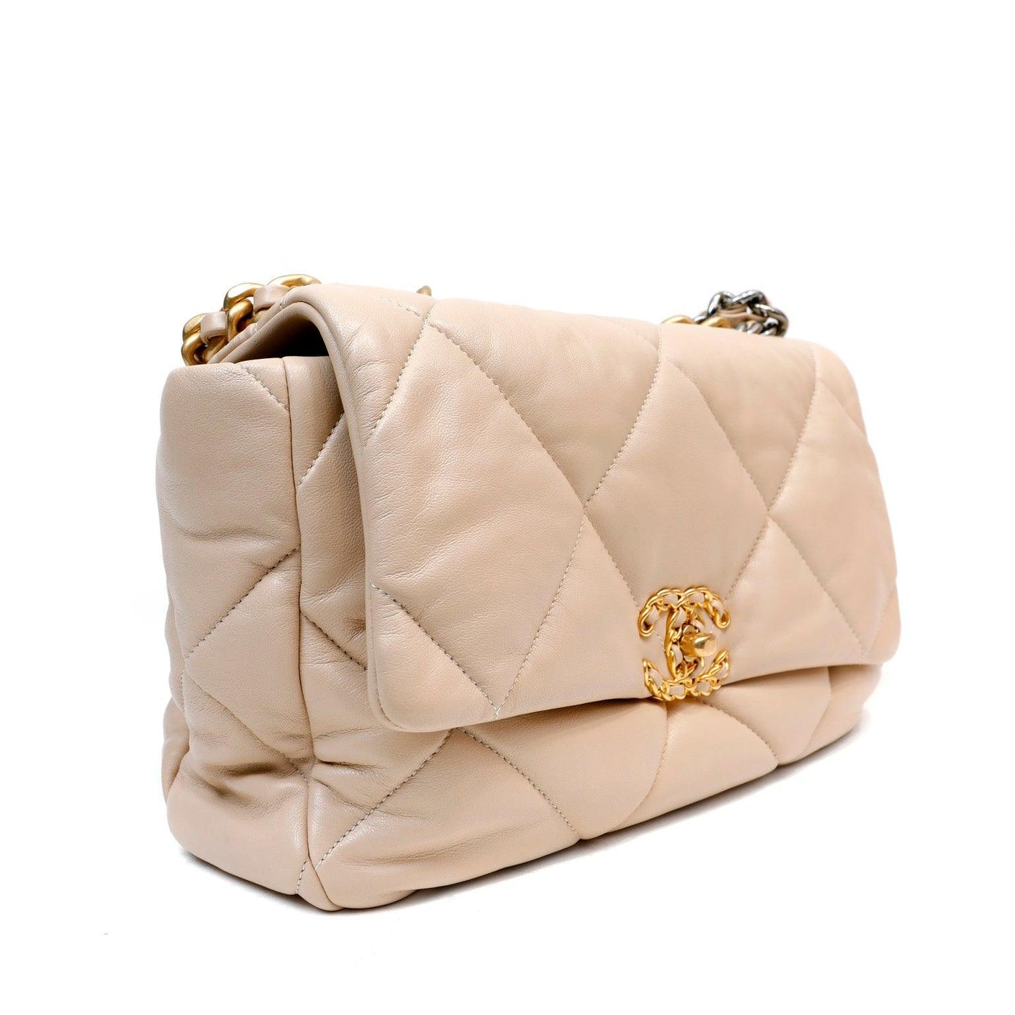 Chanel Beige 19 Bag w/ Mixed Metal Hardware