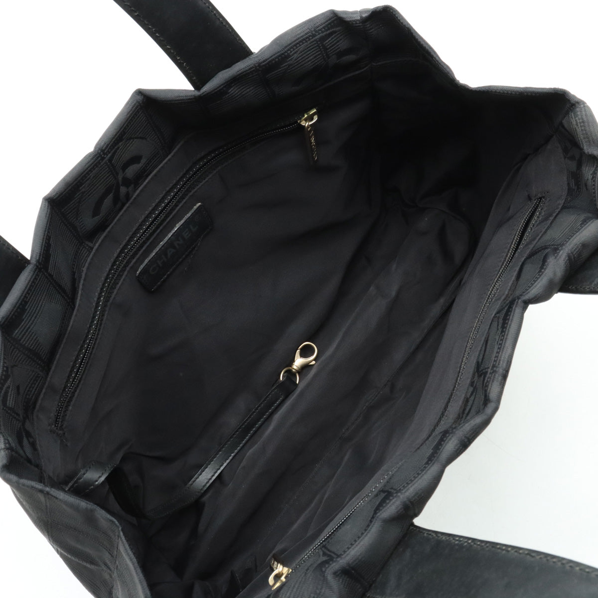 Chanel Nylon Leather Tote Bag Black A20457