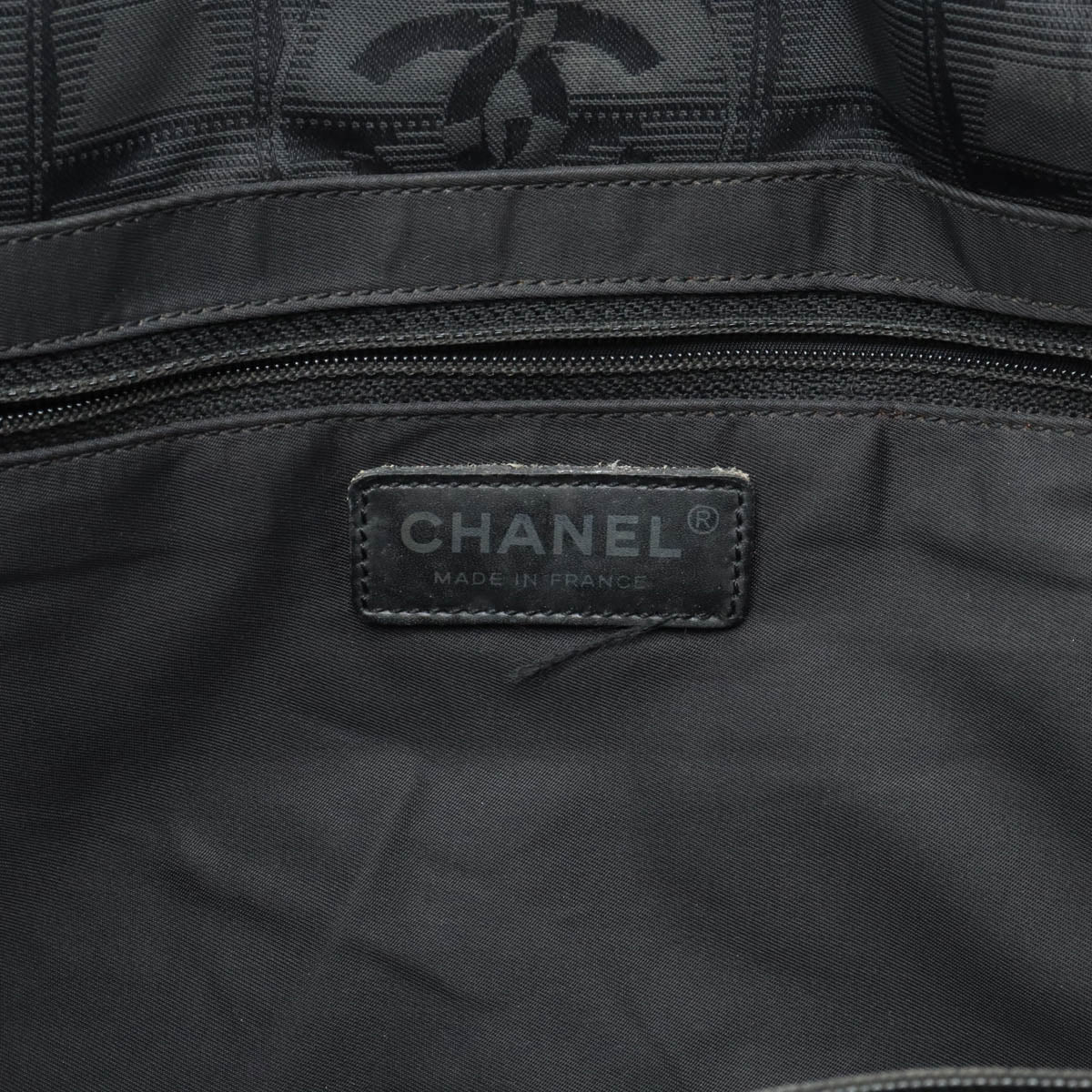 Chanel Nylon Leather Tote Bag Black A20457