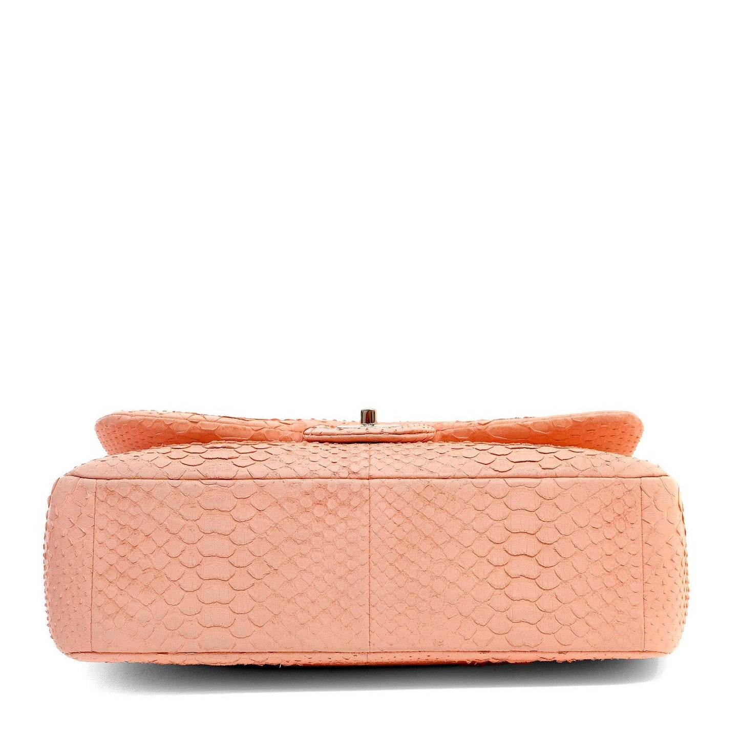 Chanel Bubblegum Pink Python Jumbo Classic w/ Silver Hardware