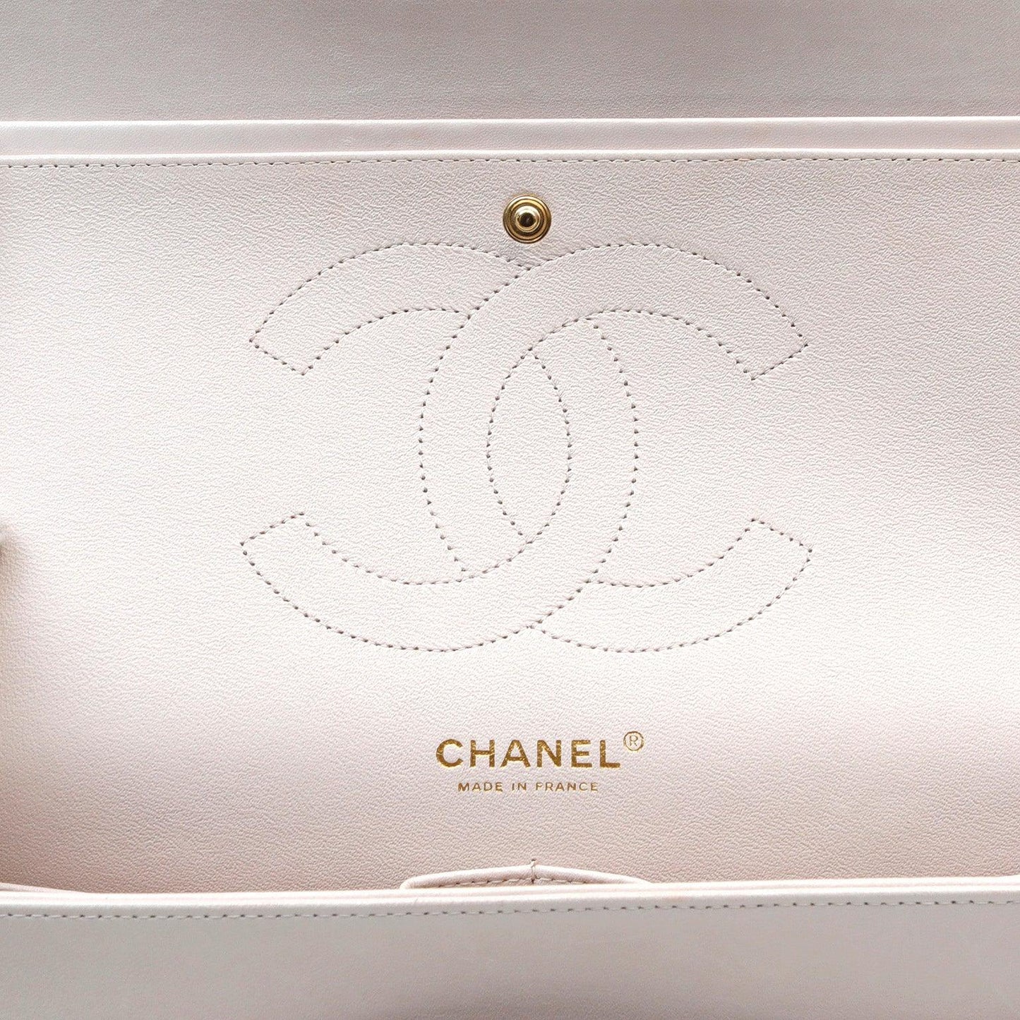 Chanel Light Beige Lambskin Jumbo Classic w/ Rose Gold Hardware