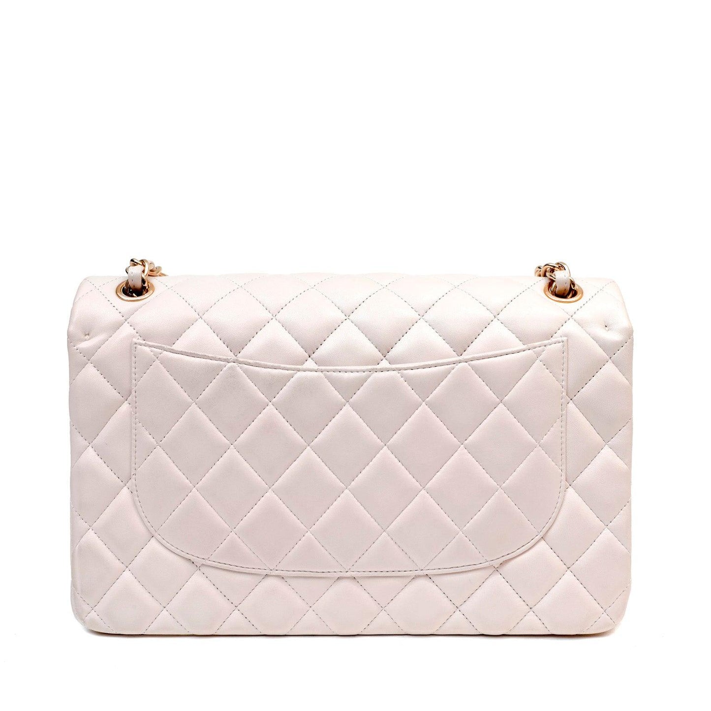 Chanel Light Beige Lambskin Jumbo Classic w/ Rose Gold Hardware