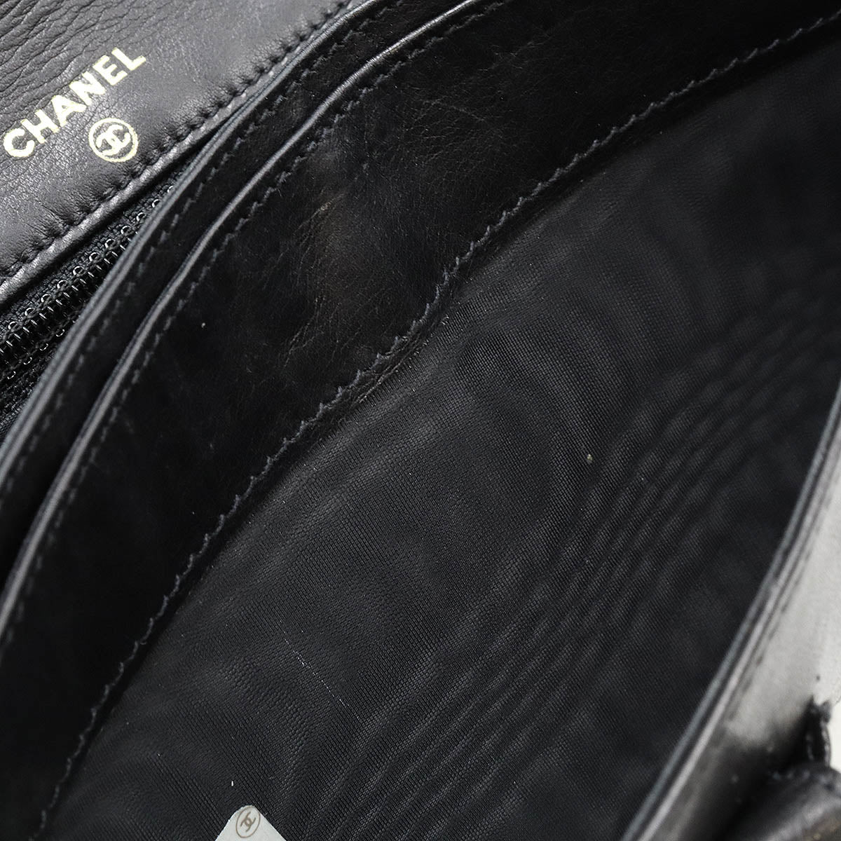 Chanel Coco Mark Chain Wallet Patent Leather Black