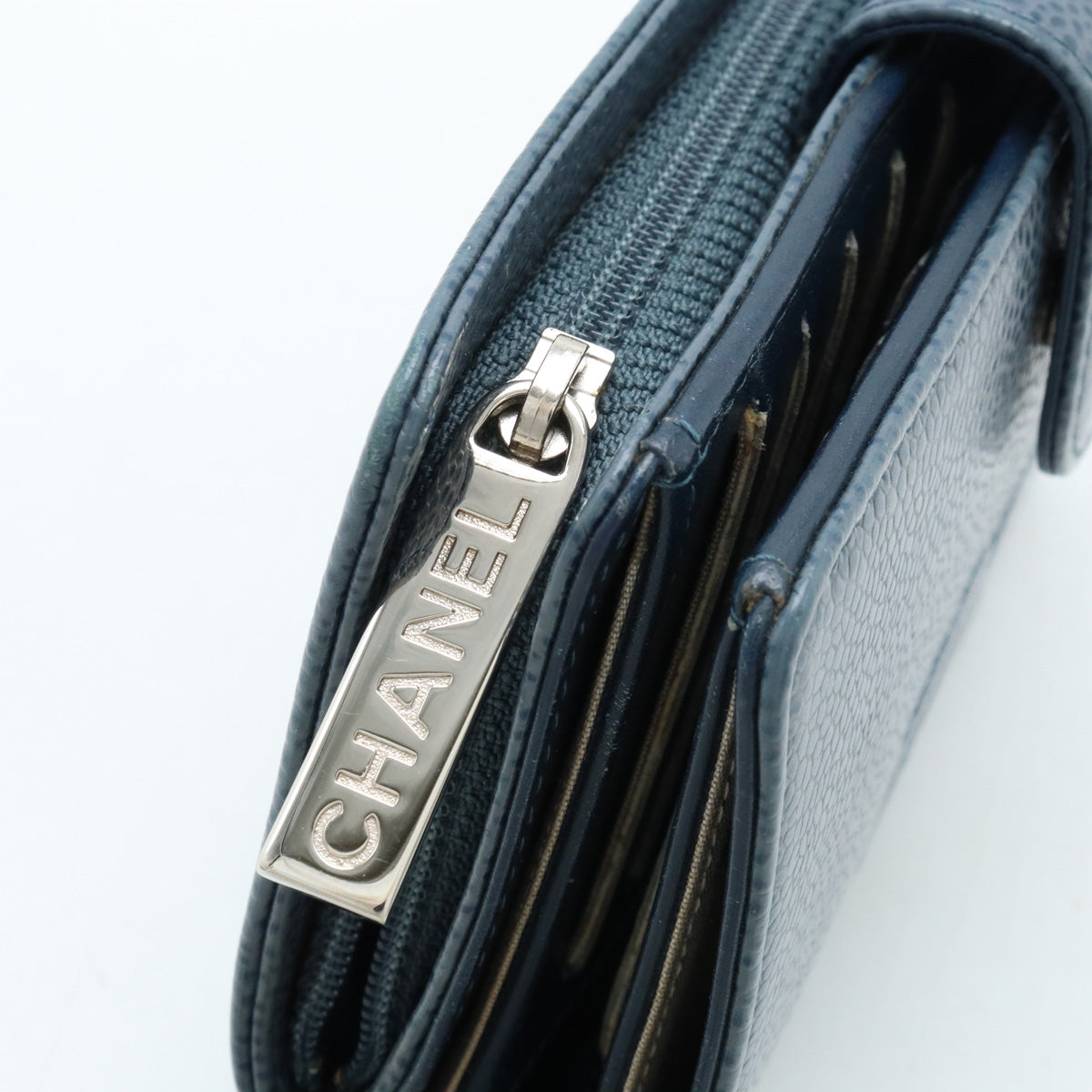 Chanel Caviar Skin Coco Mark Bifold Wallet A50073