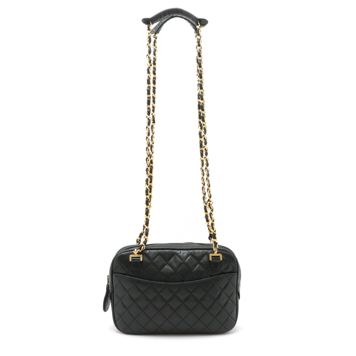 Chanel Leather Matelasse Chain Shoulder Bag Black in New Condition