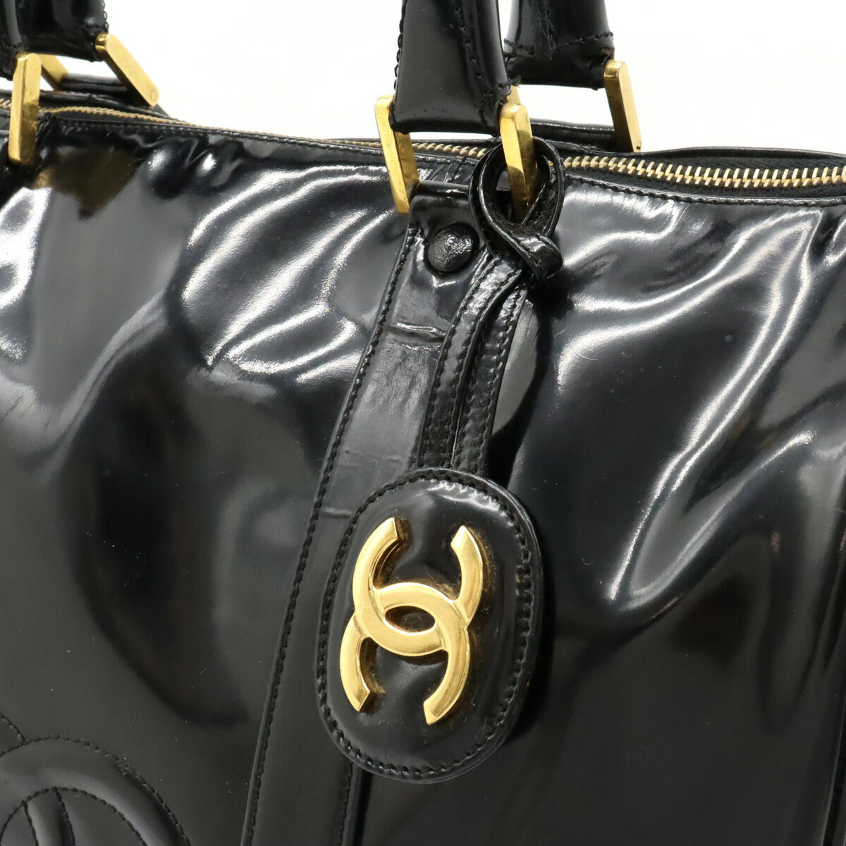 Chanel Coco Mark Patent Leather Handbag