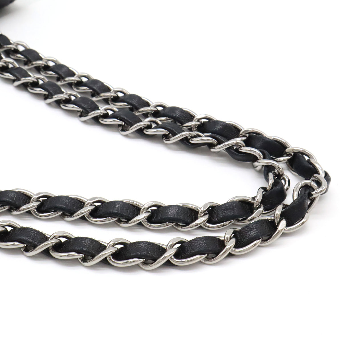 Chanel Leather Coco Mark W Chain Shoulder Bag