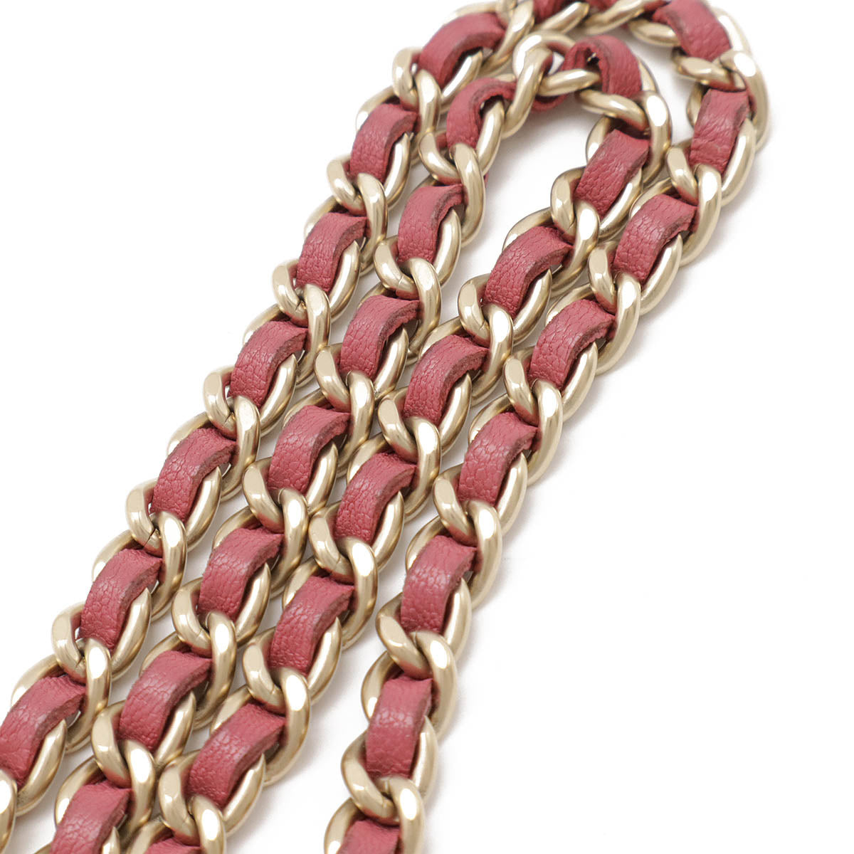 Chanel Camellia Chain Wallet Shoulder Bag Lambskin Leather Pink