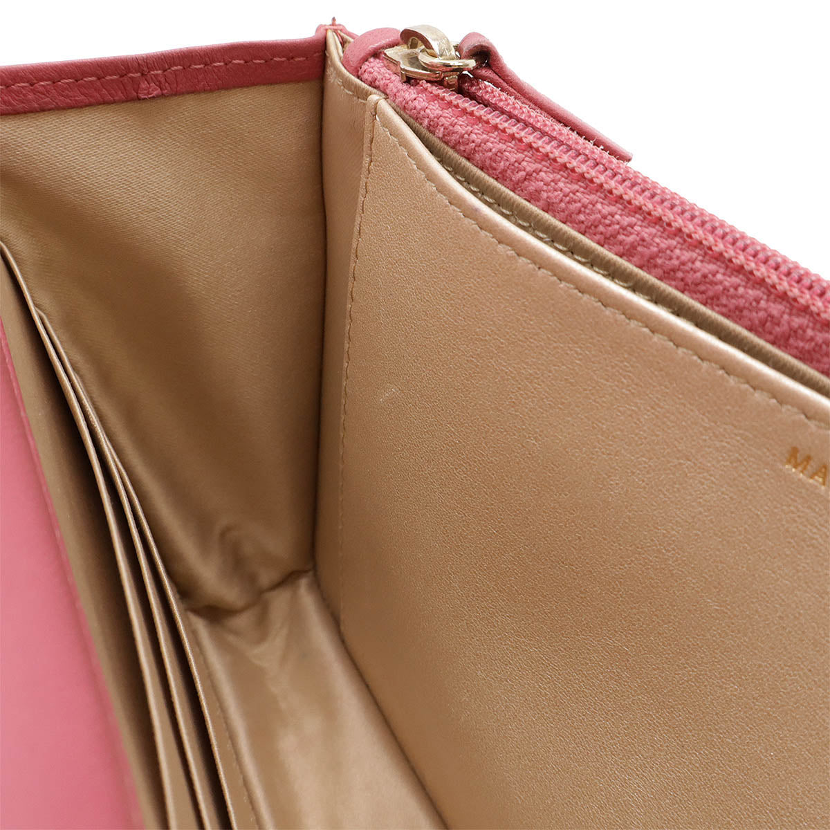 Chanel Camellia Chain Wallet Shoulder Bag Lambskin Leather Pink