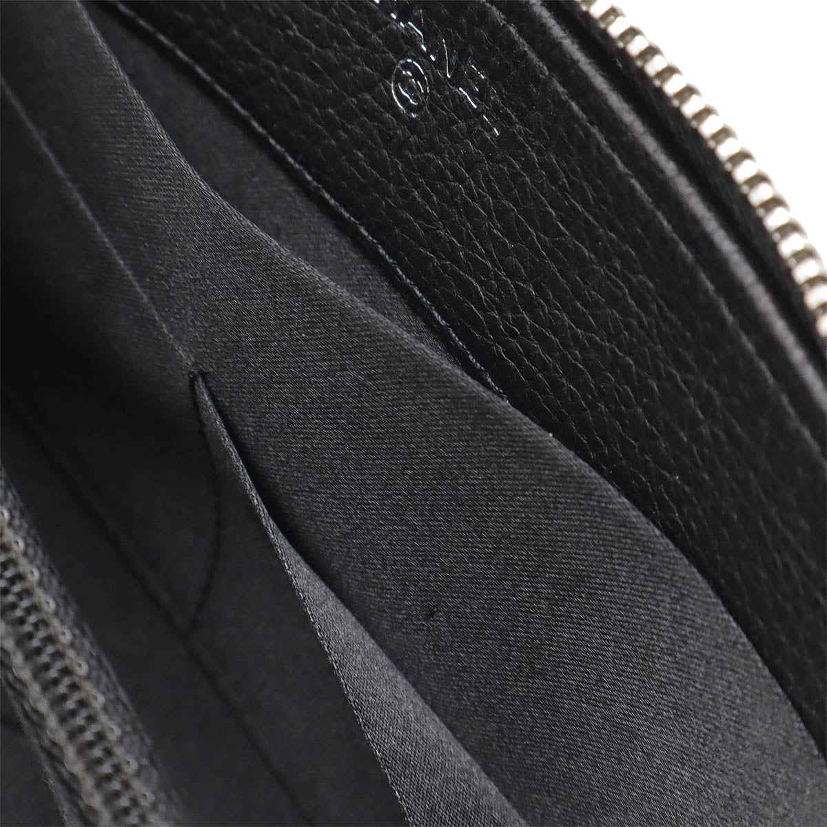 Chanel Leather Luxury Line Coco Mark Zip-Around Long Wallet