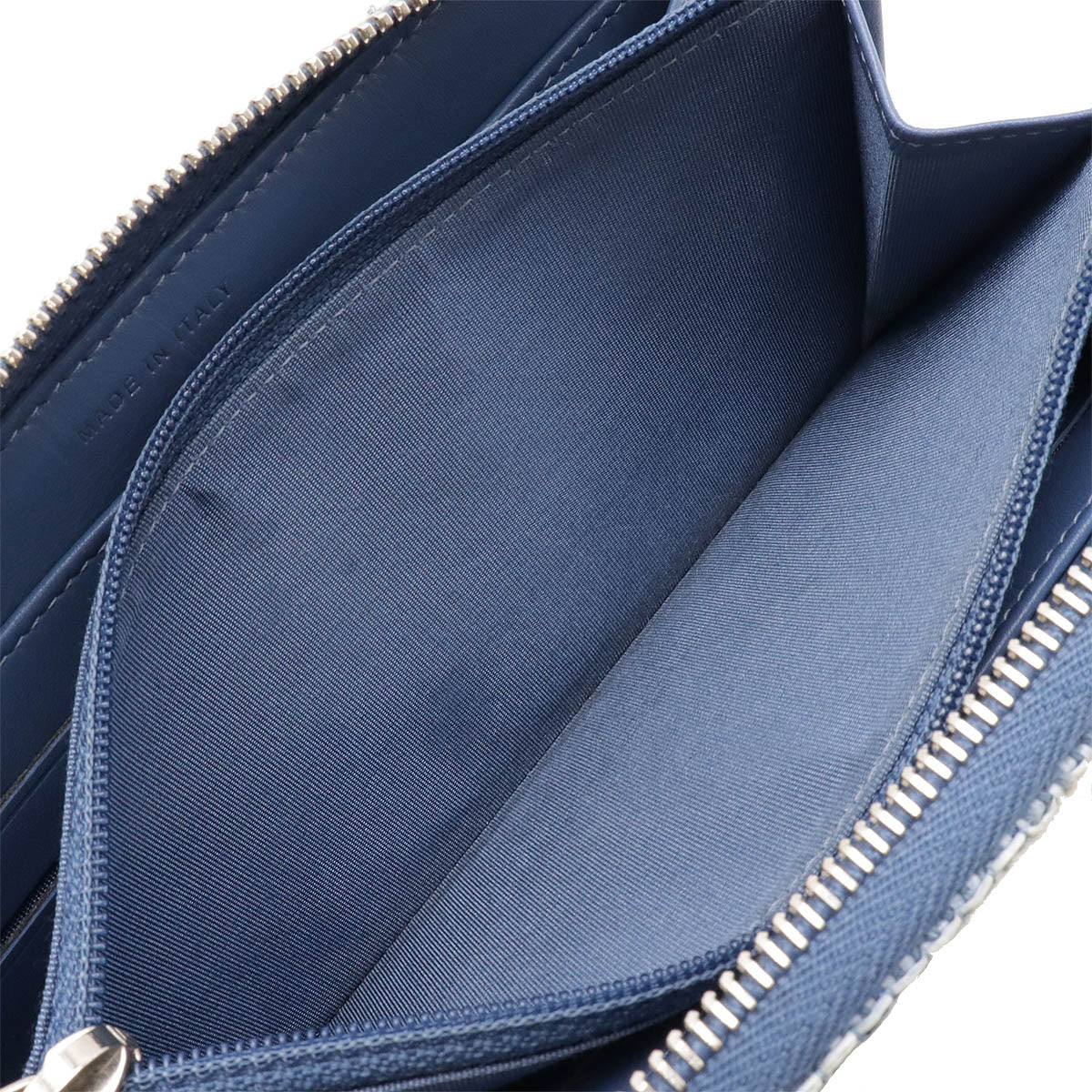 Chanel Tweed Canvas Leather Wallet Blue