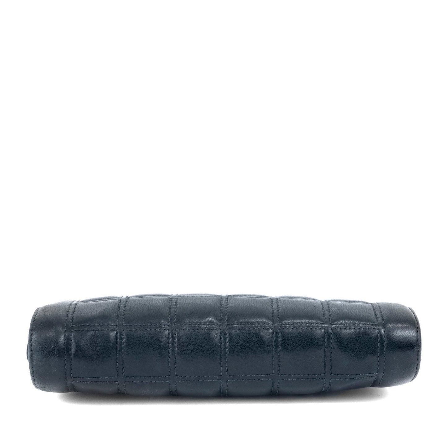Chanel Navy Mademoiselle Stitch Kiss Lock Clutch