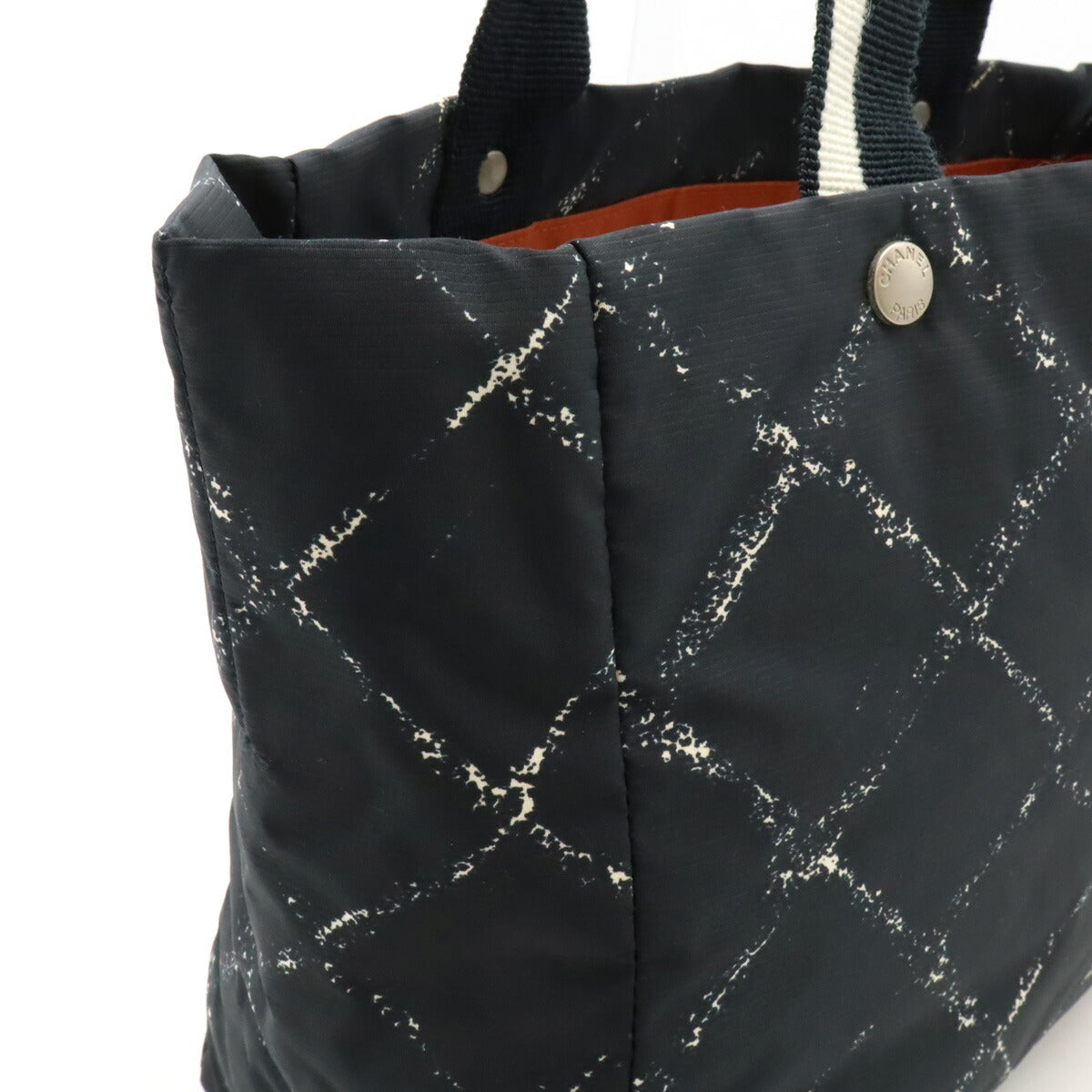 Chanel Nylon Tote Bag Black Red
