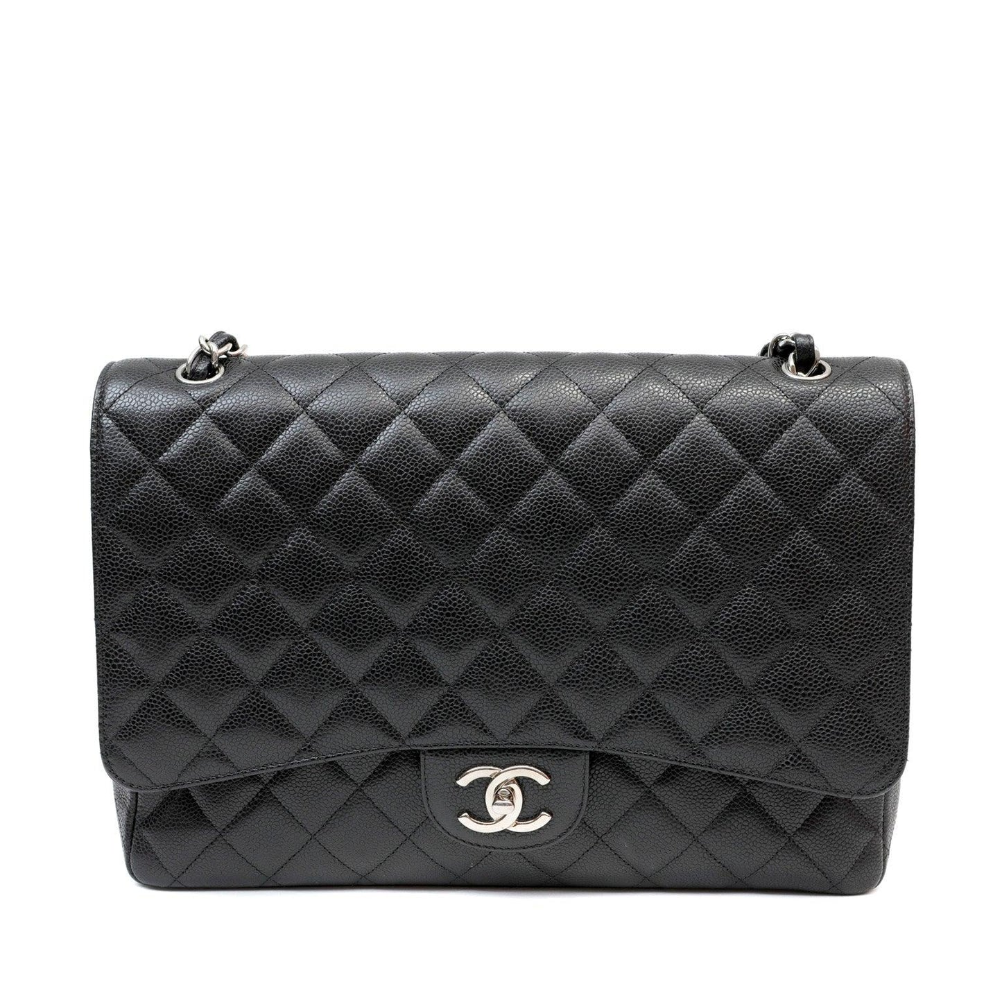 Chanel Black Caviar Double Flap Maxi w/ Gold Hardware