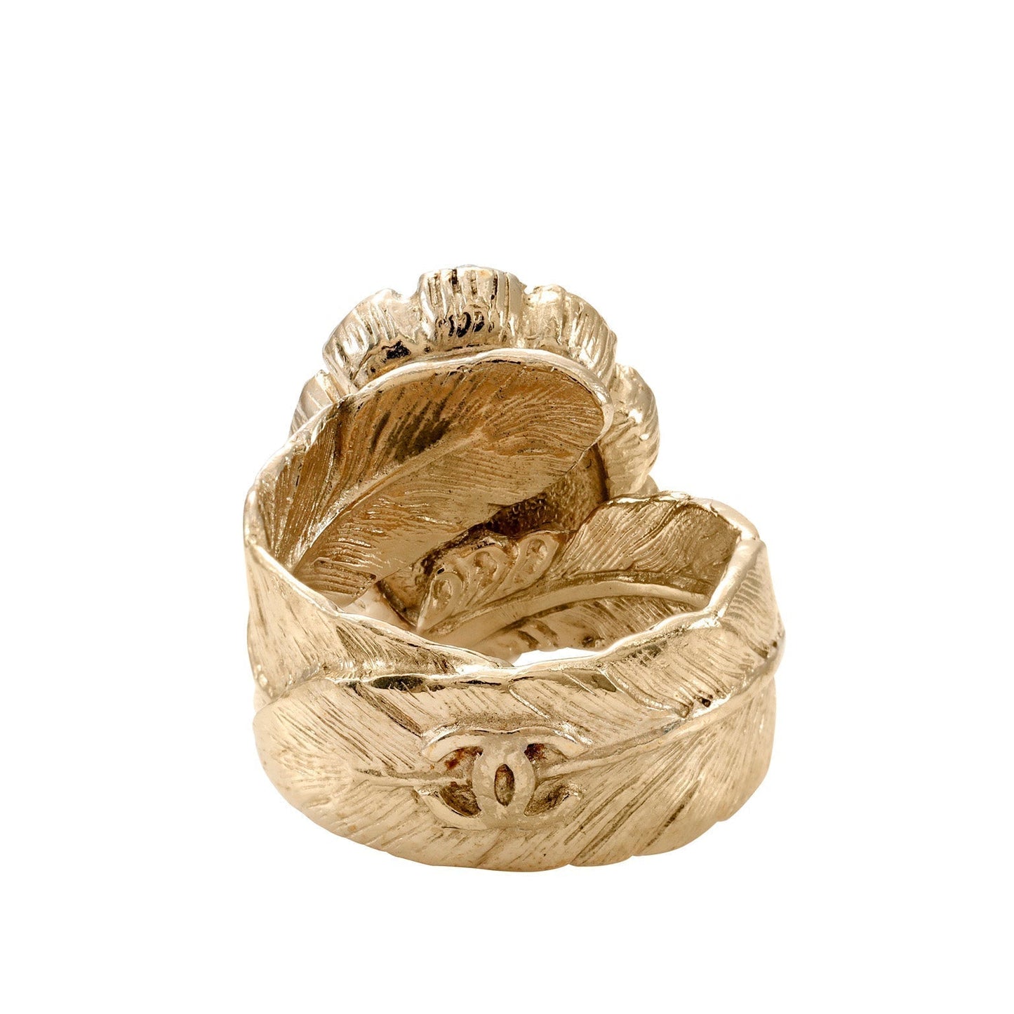 Chanel Pearl & Feather Ring Sz 5