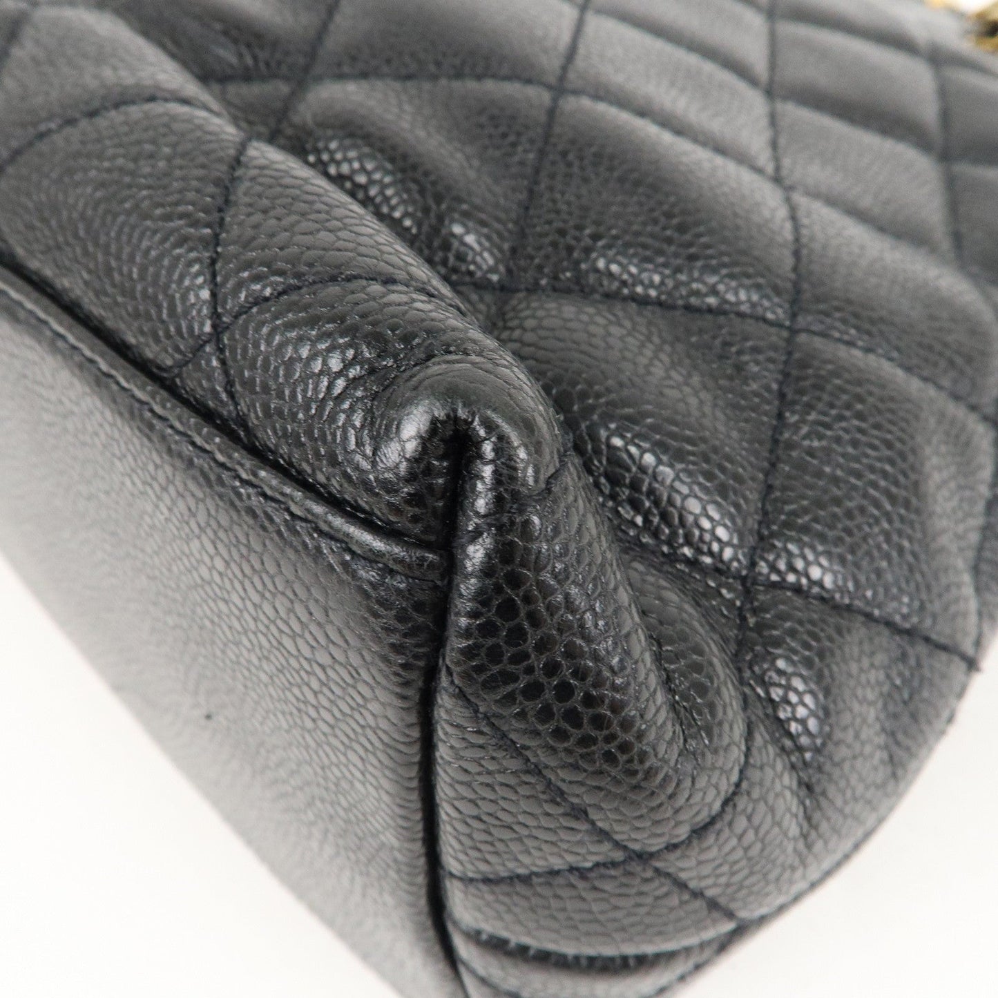 CHANEL Matelasse Caviar Skin Chain Tote Bag Shoulder Bag Black