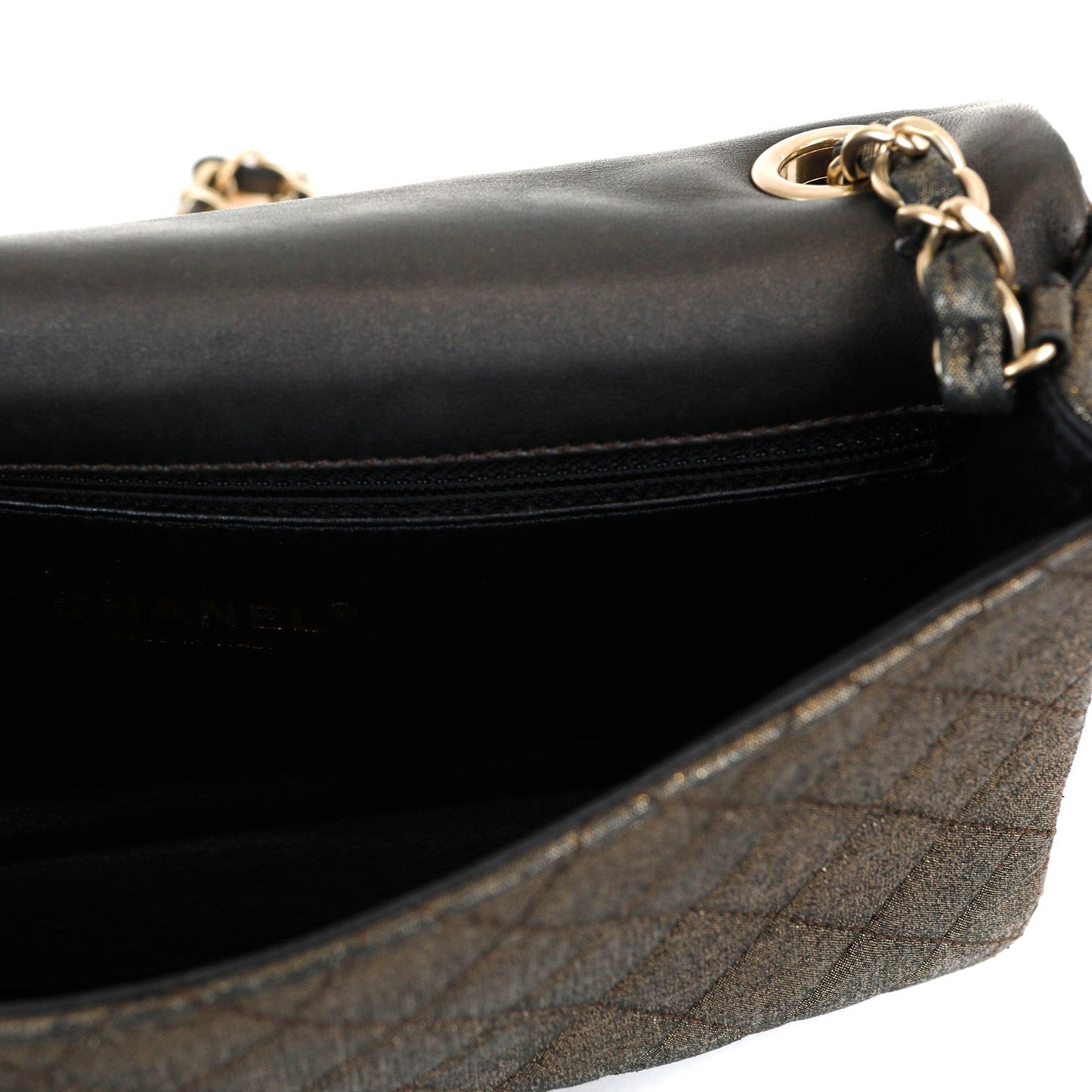 Chanel Metallic Black and Gold Crystal Flap Bag