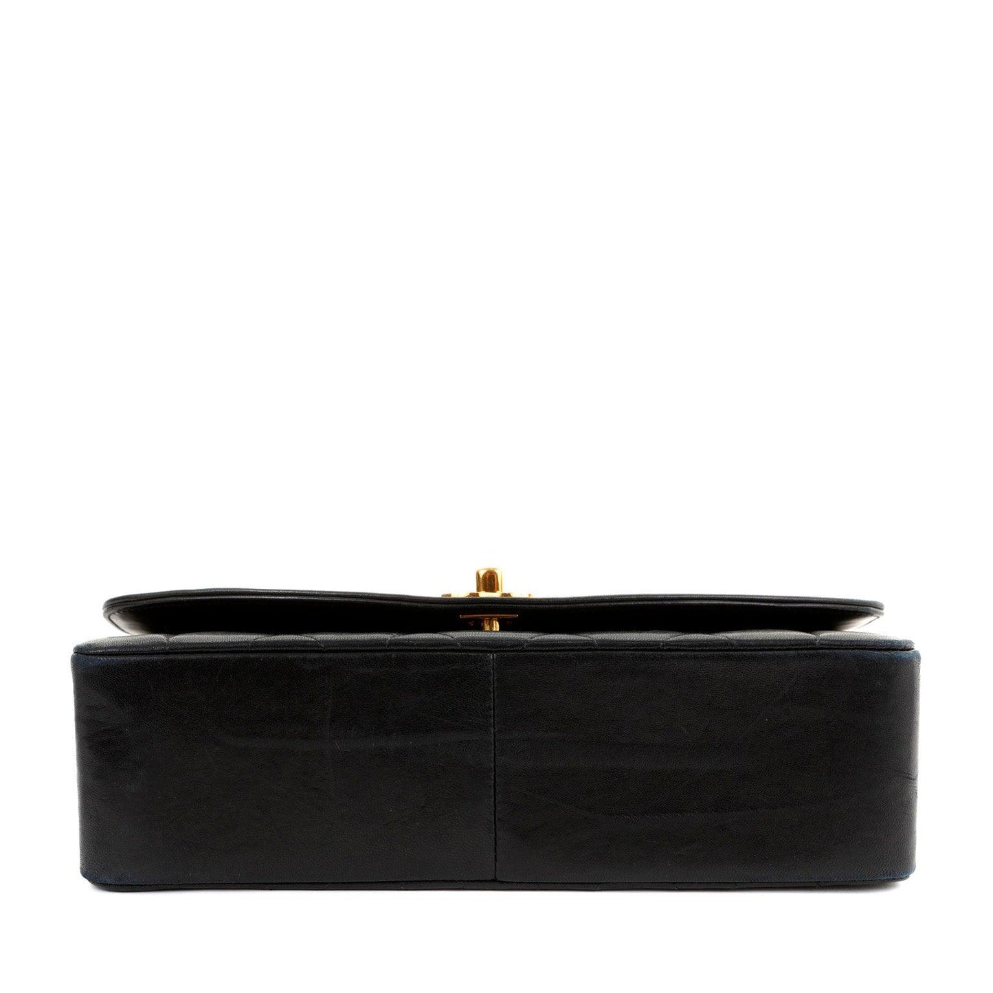 Chanel Black Lambskin Real Princess Diana Classic Medium with Gold Hardware