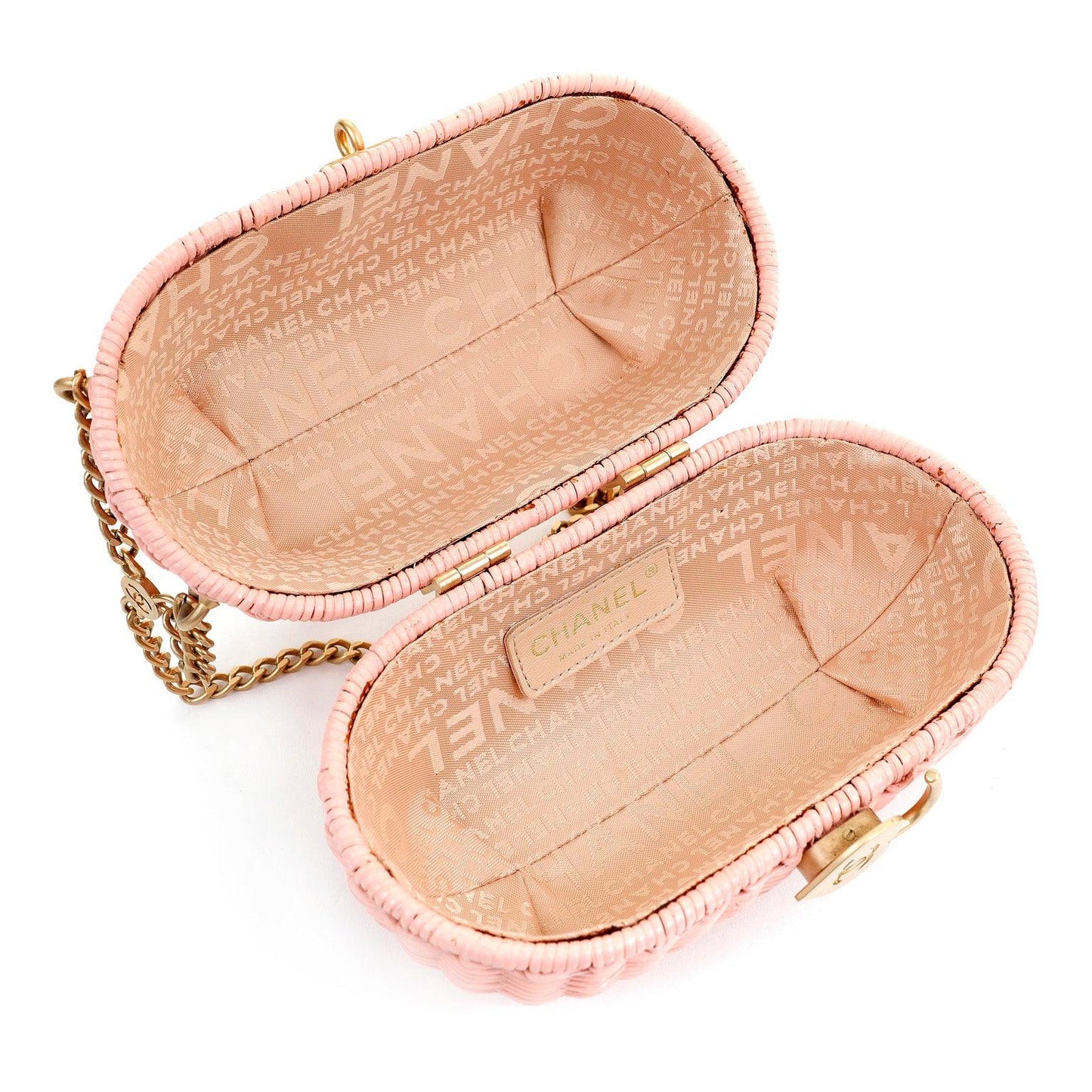 Chanel Oval Pink Basket w/ Gold Hardware Runway