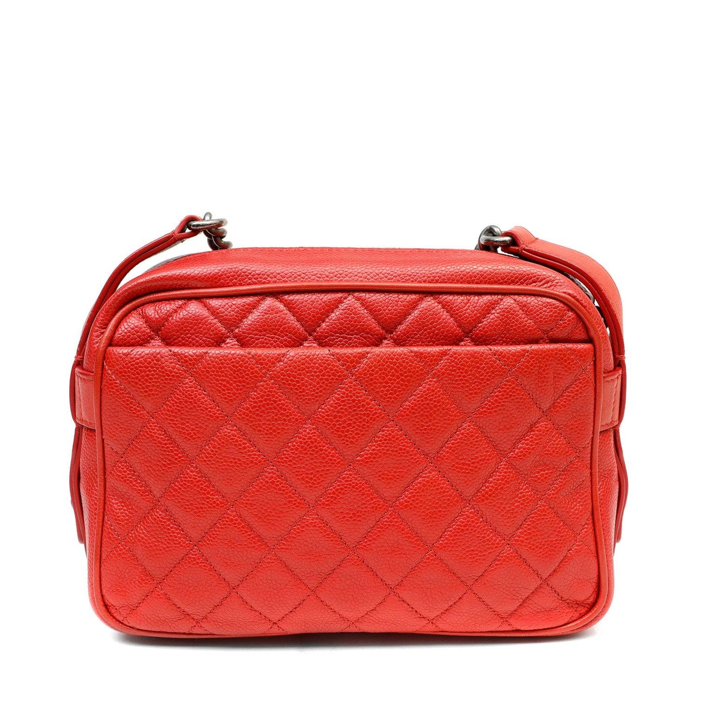 Chanel Bright Red Caviar Crossbody w/ Gunmetal Hardware