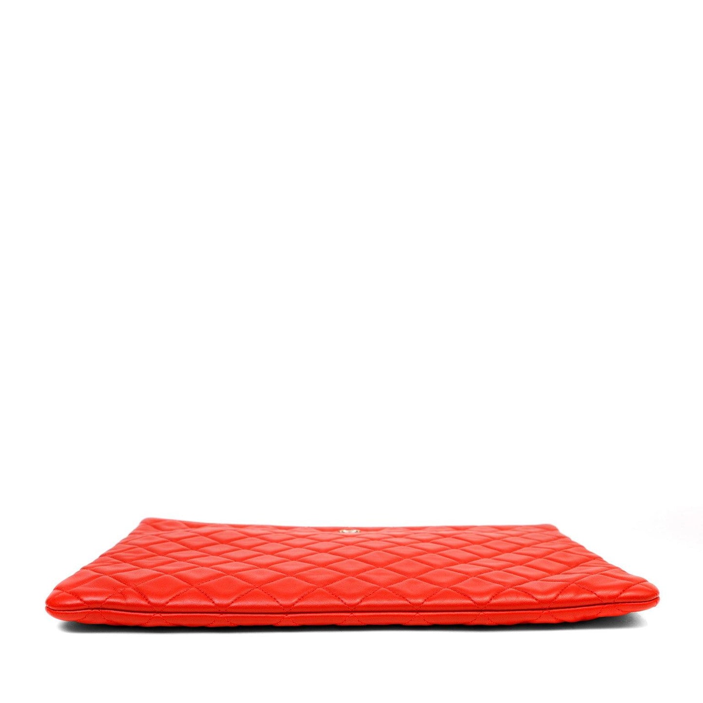 Chanel Red Quilted Lambskin Classic Large O Case
