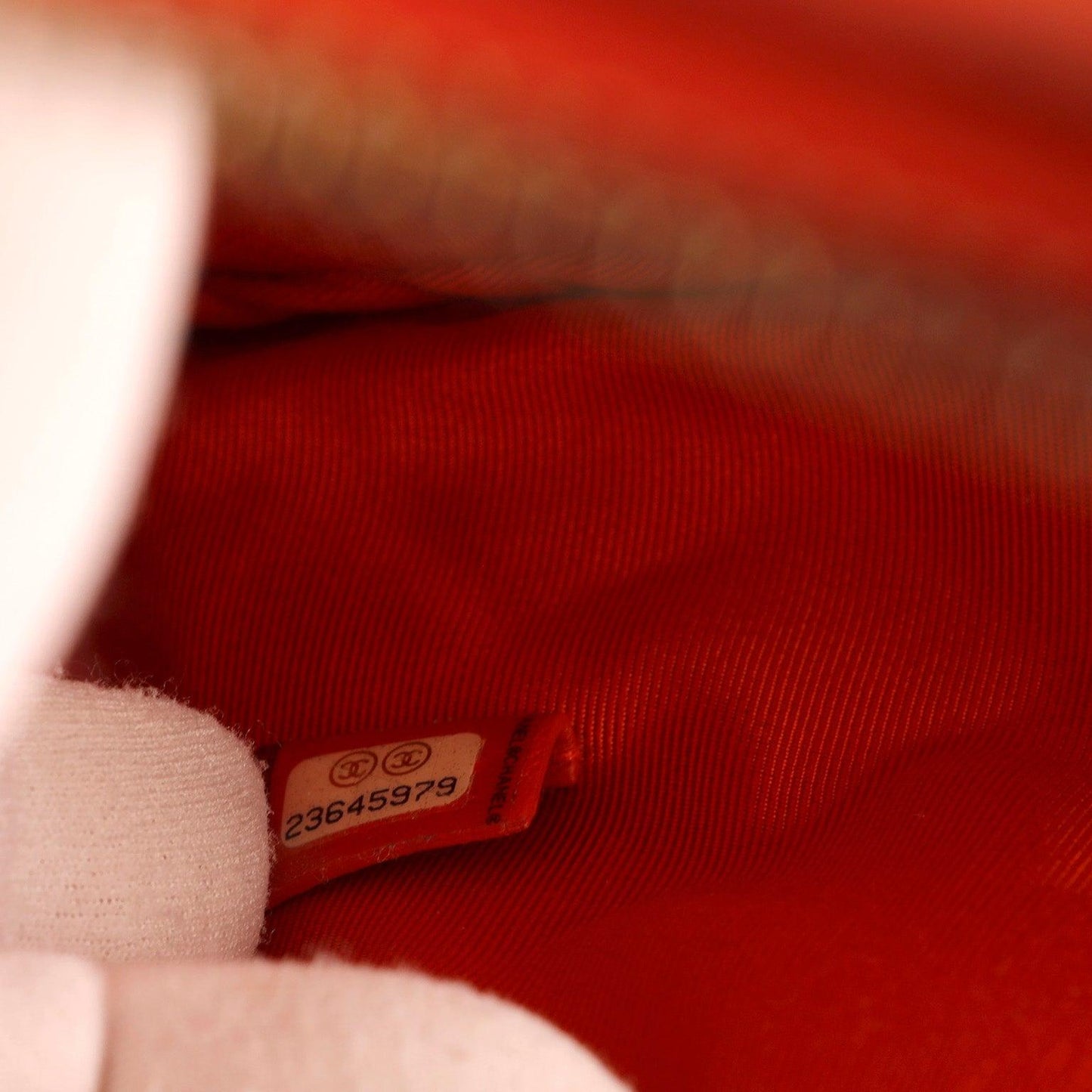 Chanel Red Quilted Lambskin Classic Large O Case