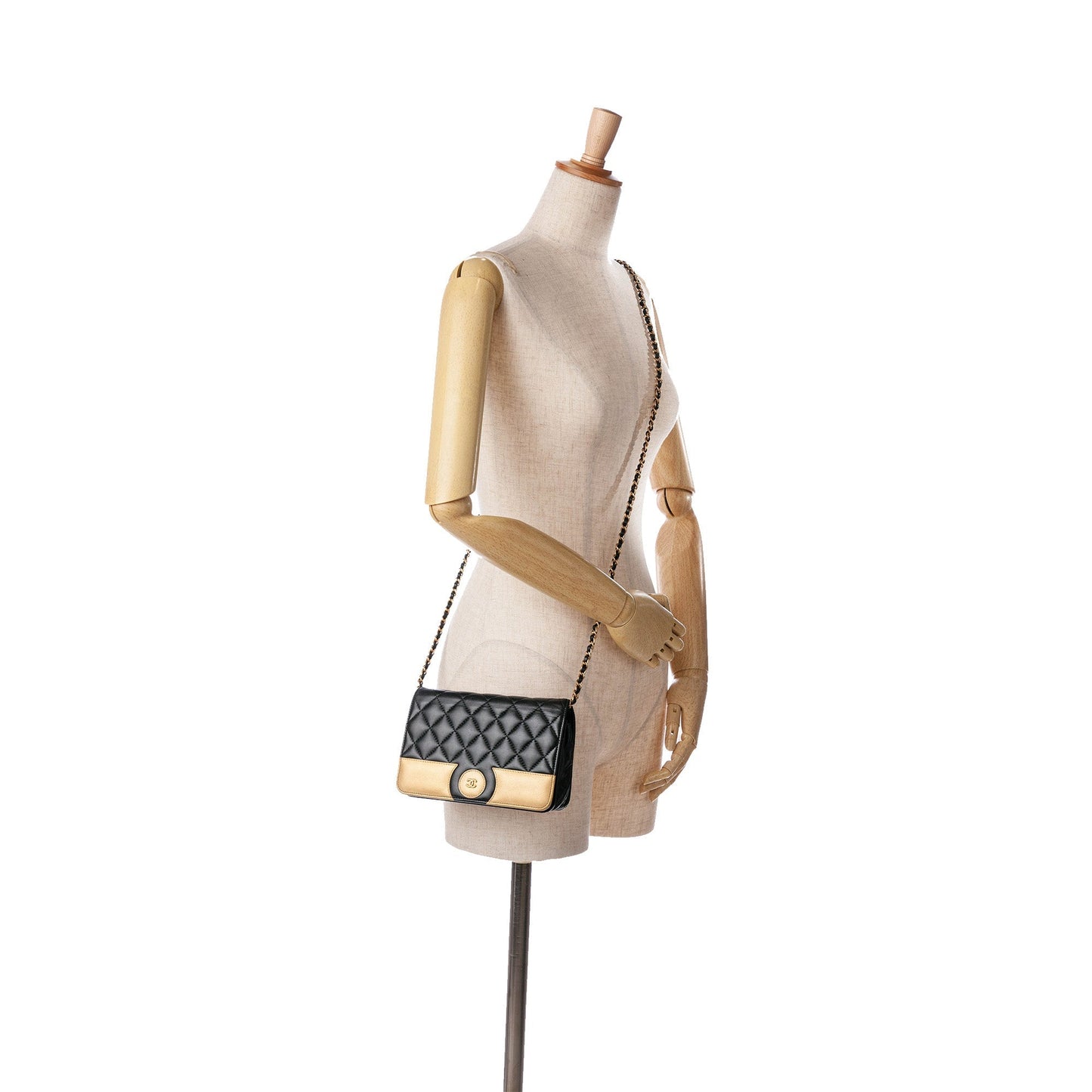 Chanel Sac CC Bicolor Quilted Lambskin Wallet On Chain