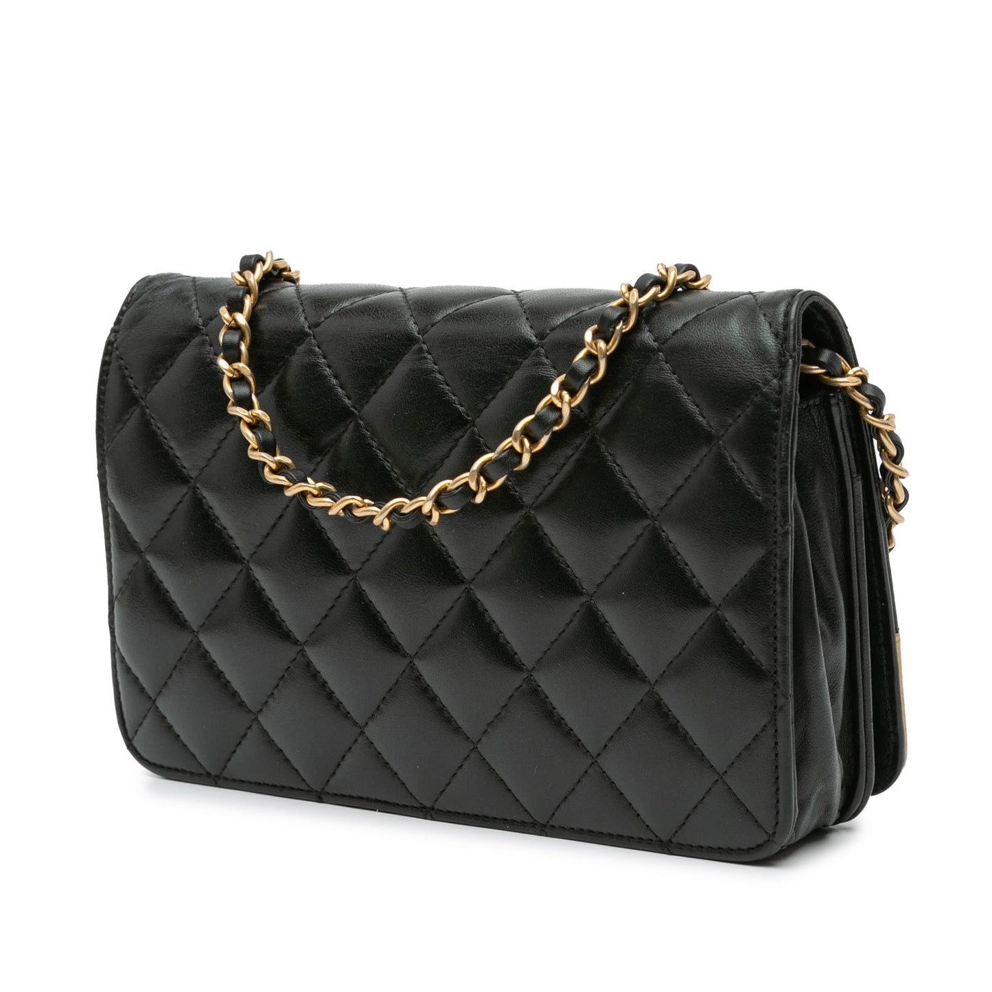 Chanel Sac CC Bicolor Quilted Lambskin Wallet On Chain