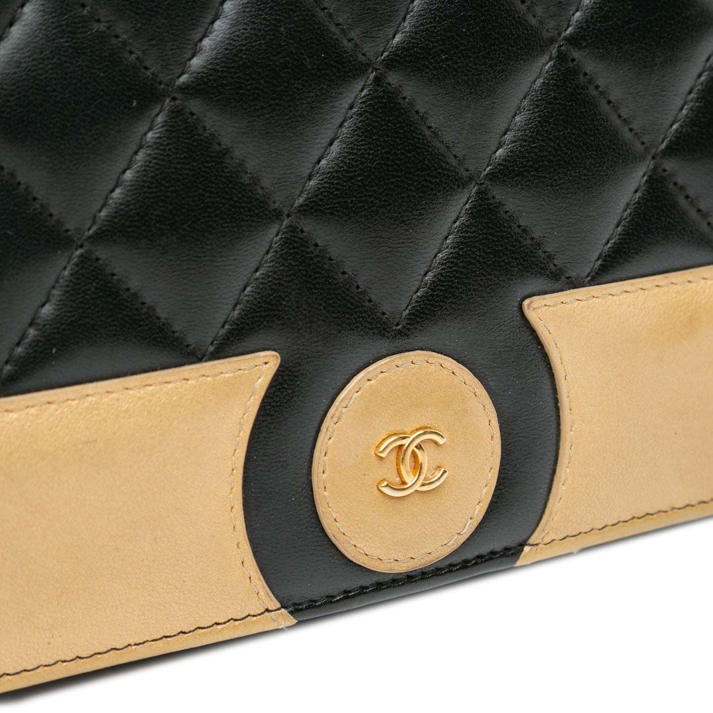 Chanel Sac CC Bicolor Quilted Lambskin Wallet On Chain