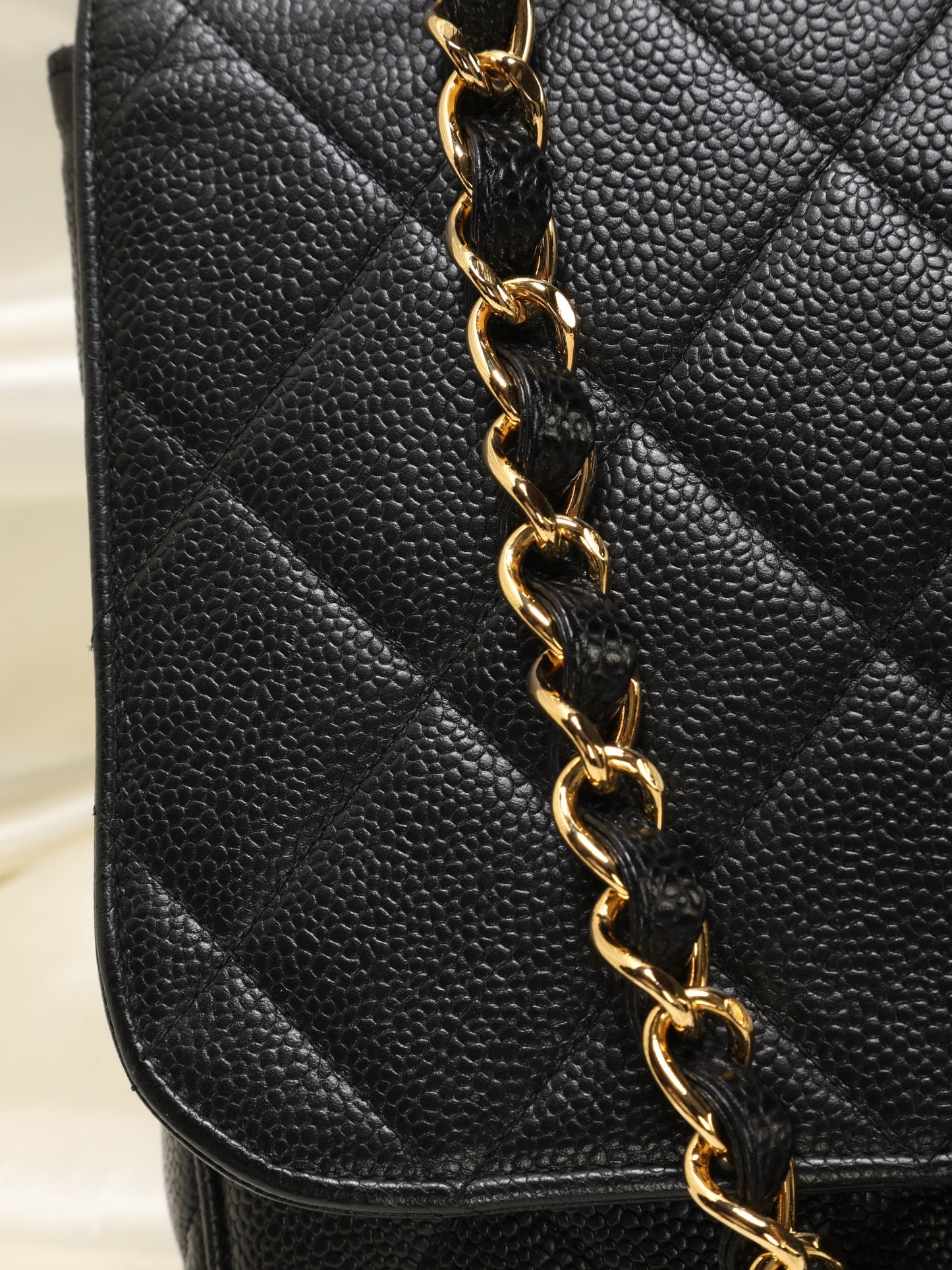 Extremely Rare Chanel XL Logo Caviar Turnlock Flap Bag