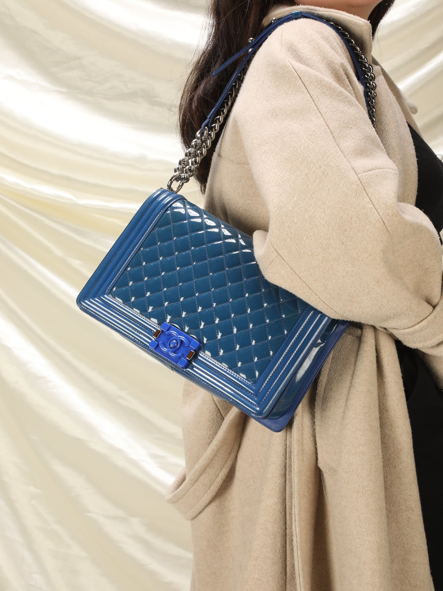 Chanel Patent Medium Boy Bag