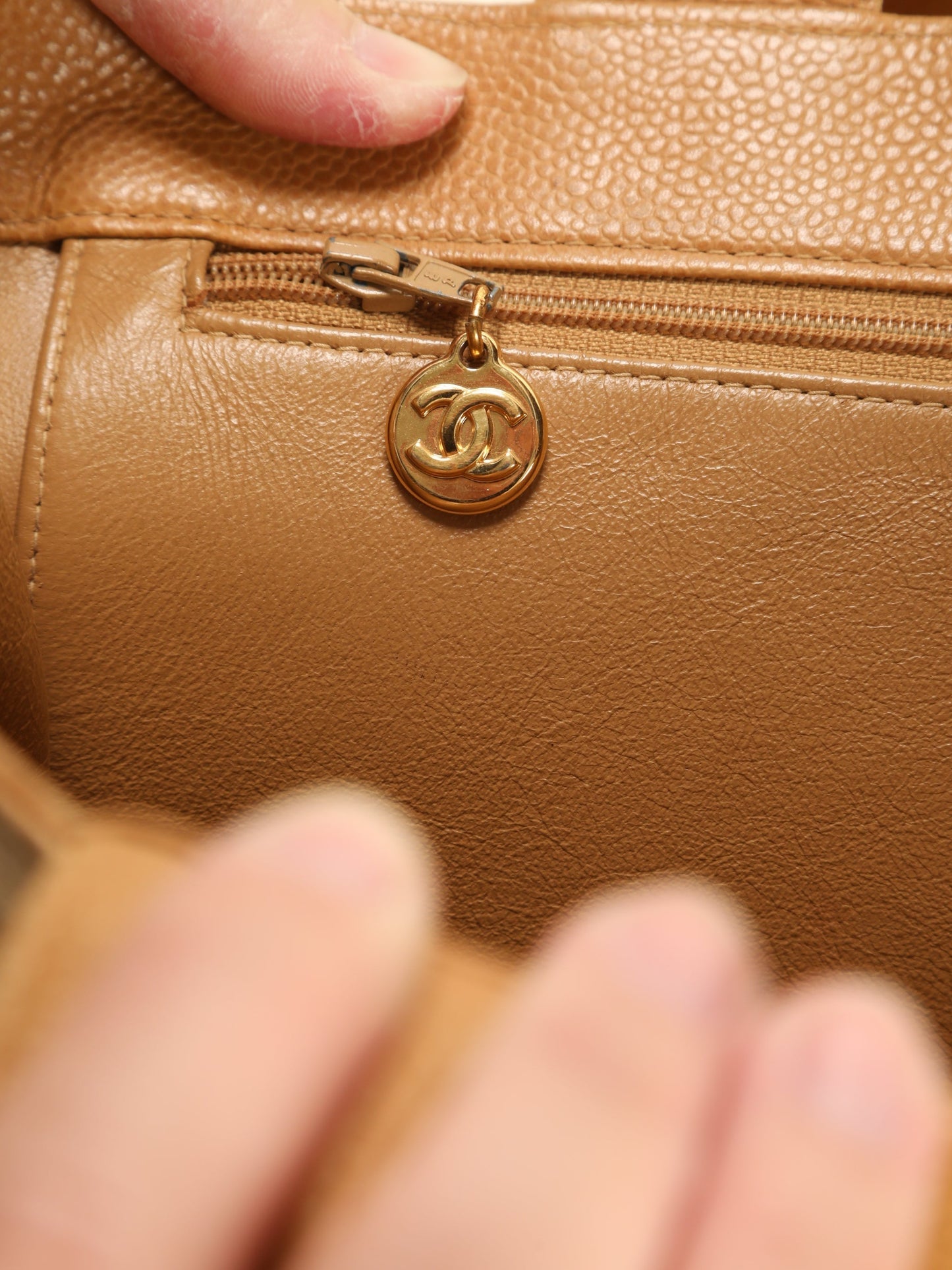 Chanel Caviar Nude Tote