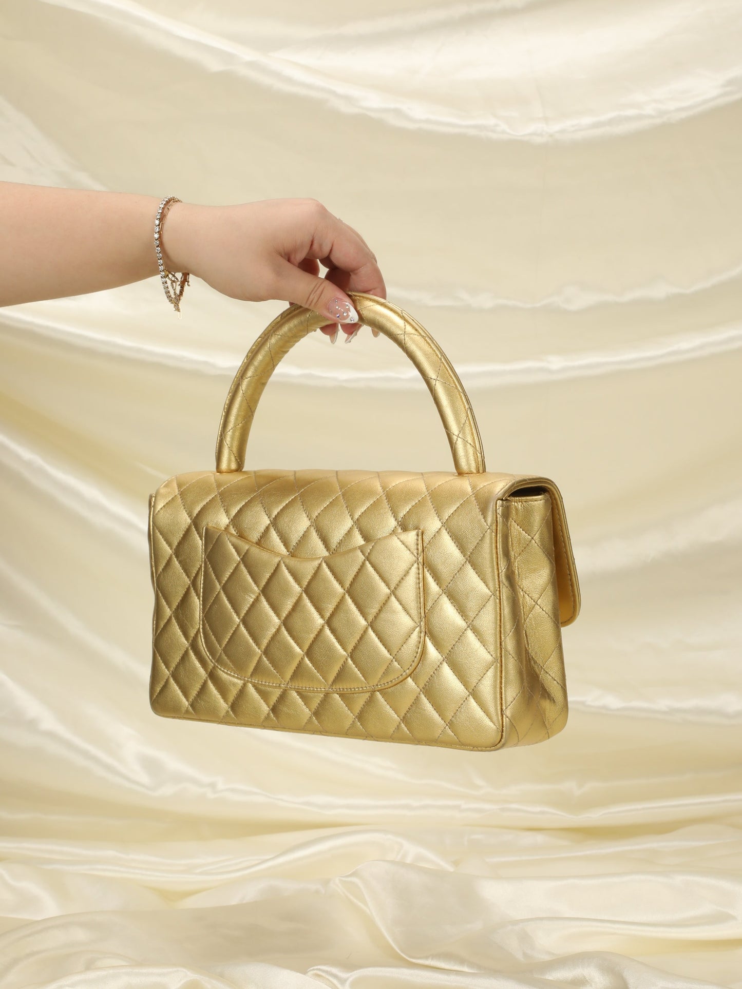 Extremely Rare Chanel Metallic Kelly Top Handle