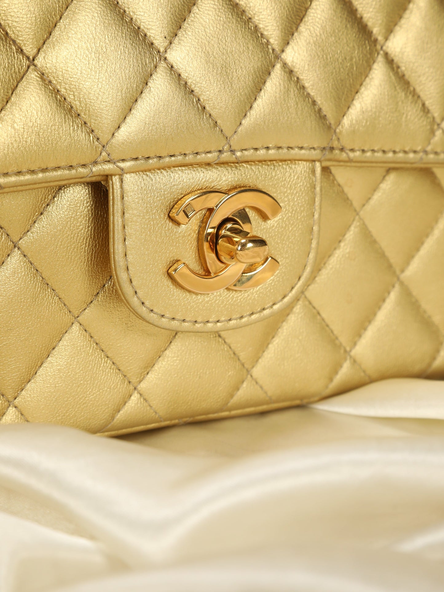 Extremely Rare Chanel Metallic Kelly Top Handle