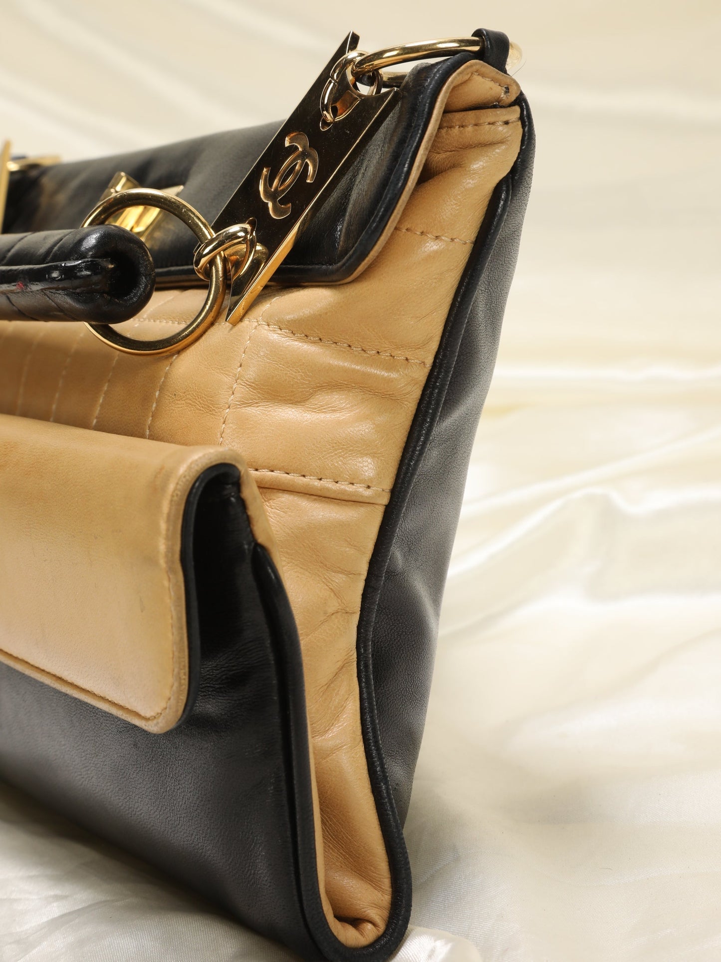 Extremely Rare Chanel Lambskin Double Turnlock Bag