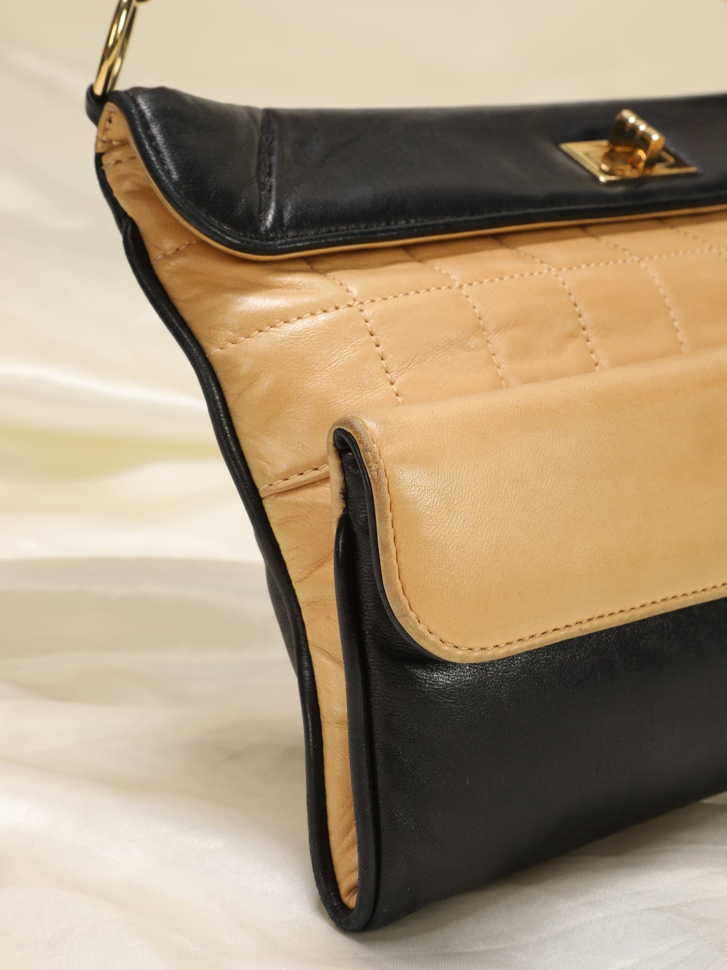 Extremely Rare Chanel Lambskin Double Turnlock Bag