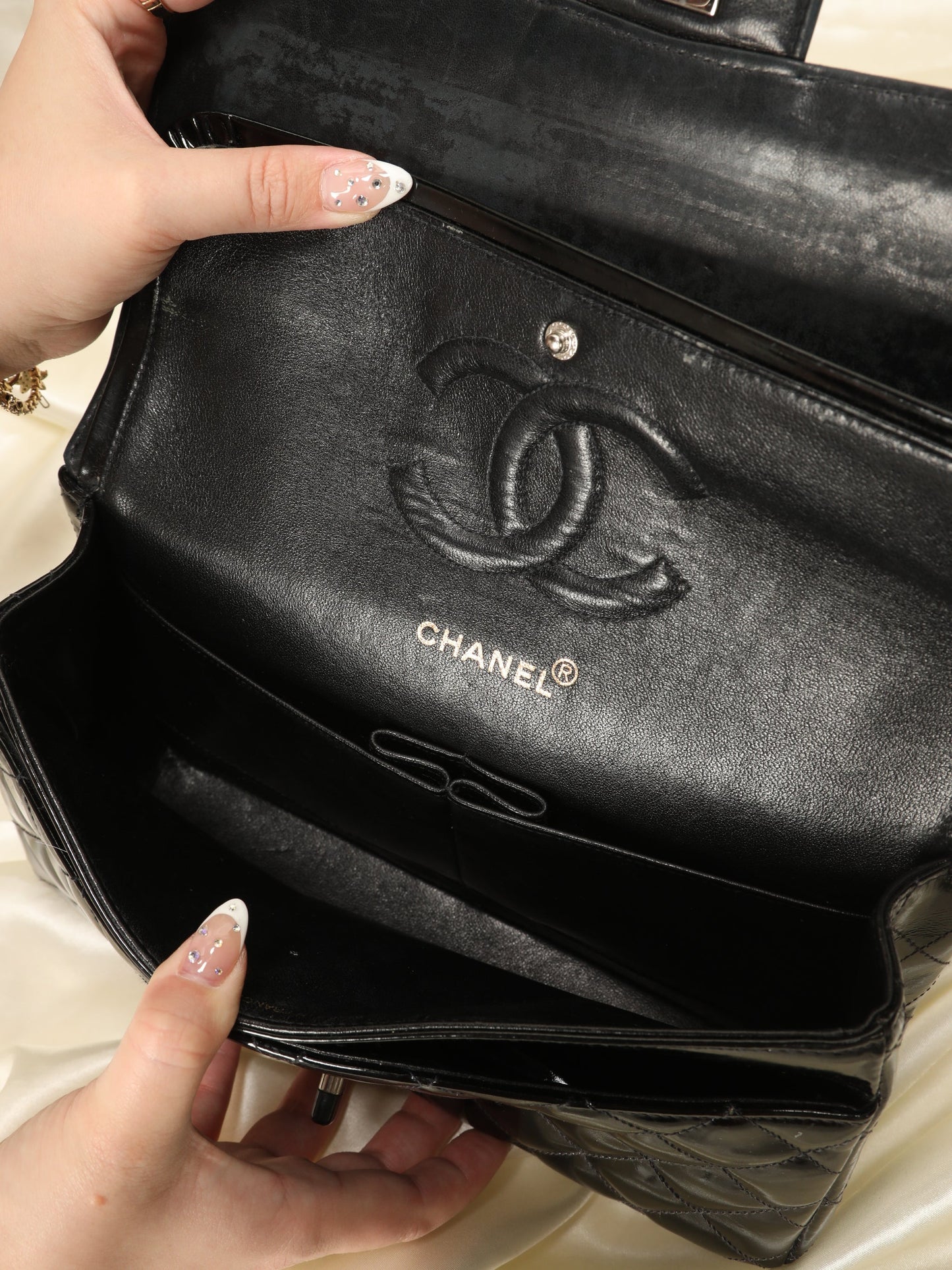 Extremely Rare Chanel Patent All Black Flap Bag