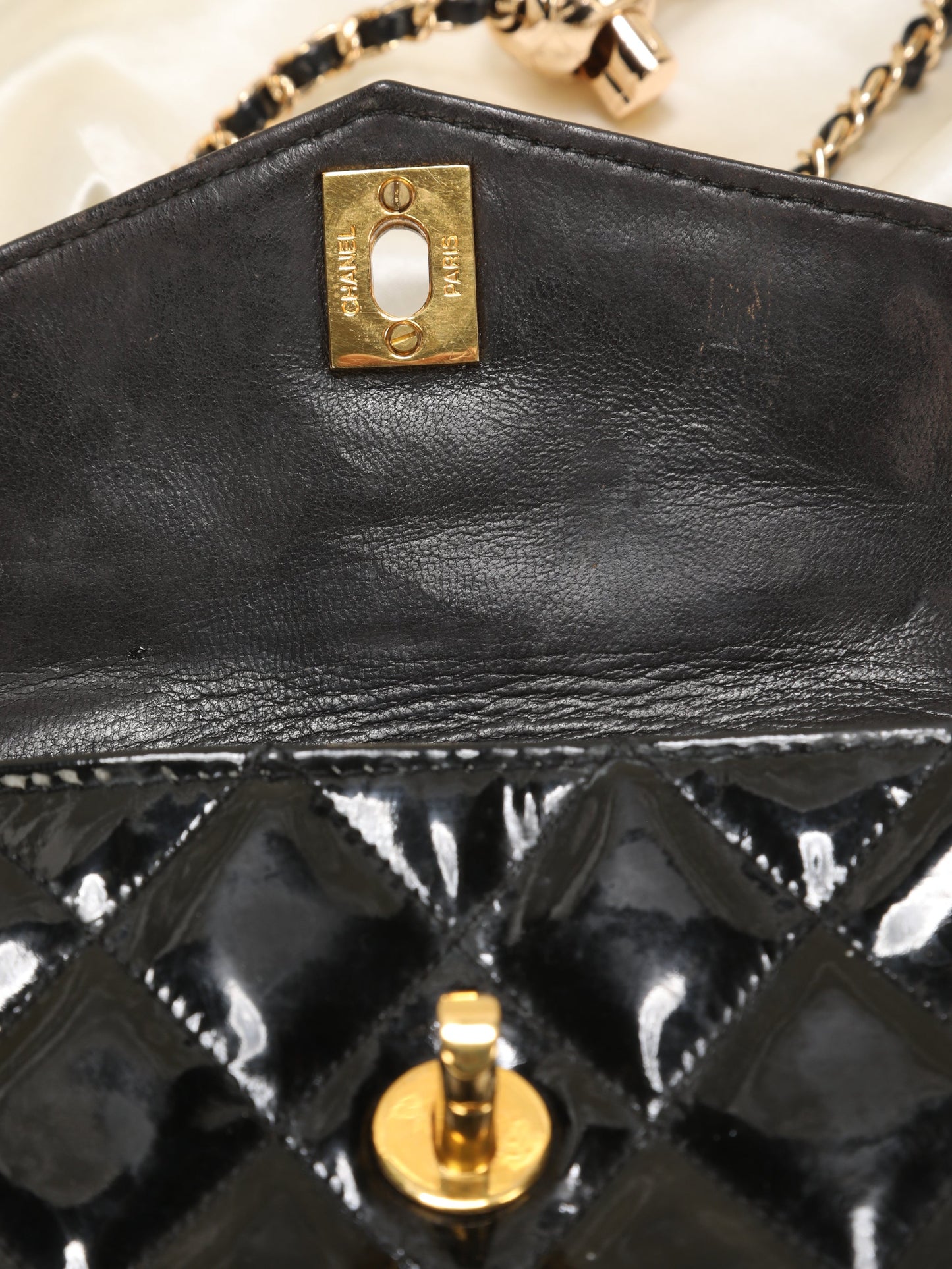 Chanel Patent Turnlock Belt Bag