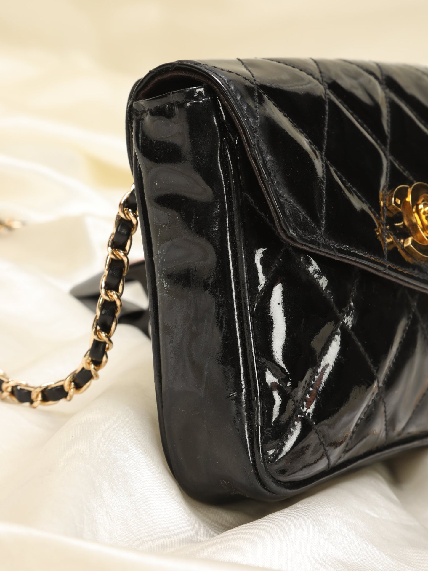 Chanel Patent Turnlock Belt Bag