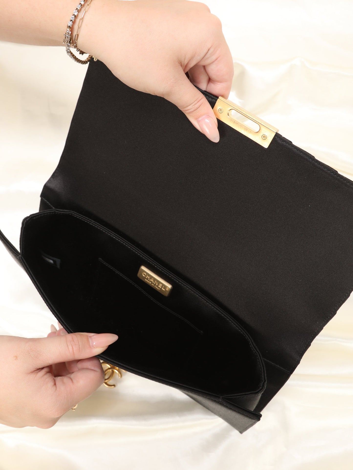 Extremely Rare Chanel 2019 Satin Clutch Bag